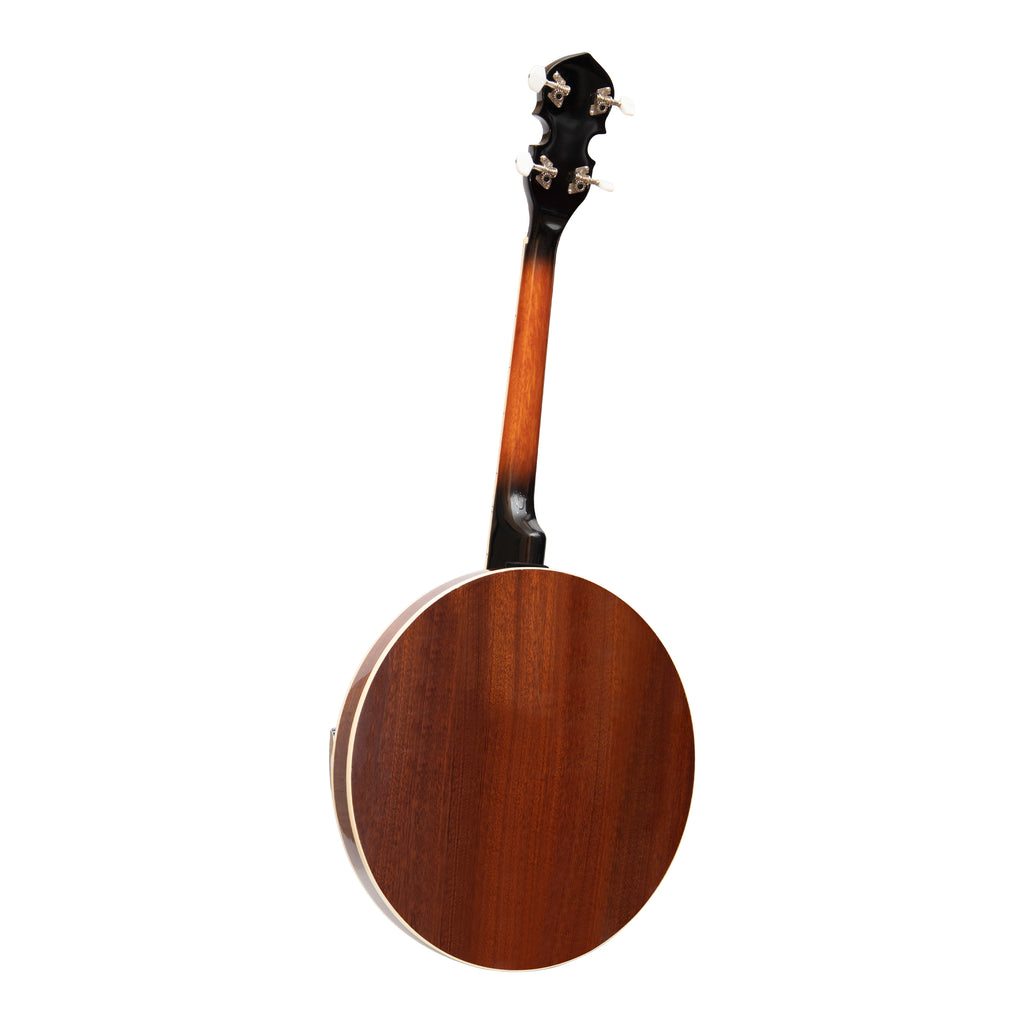 Heartland 4 String 17 Fret Irish Tenor Banjo Left Handed Player Series with Closed Solid Back Sunburst Finish