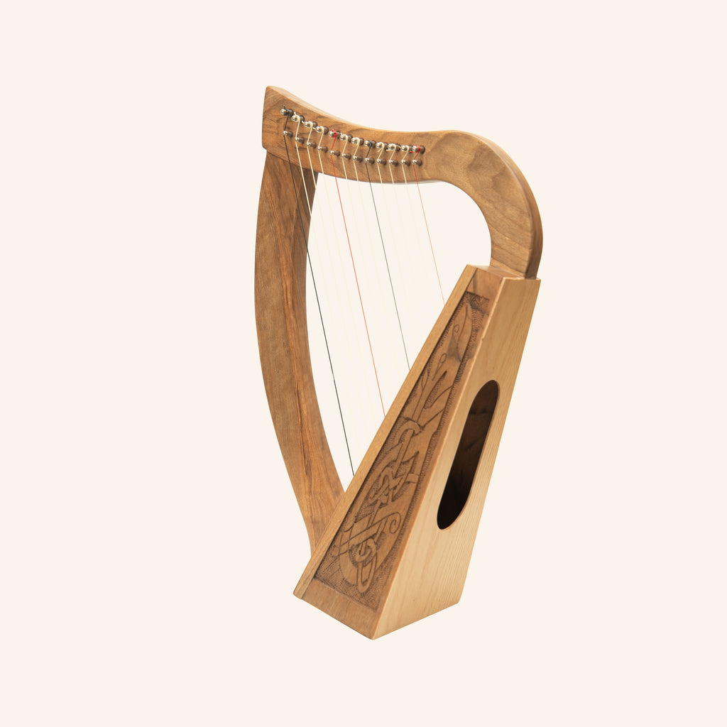 12 String O'Carolan Harp Celtic Dragon, Mini Celtic Harp