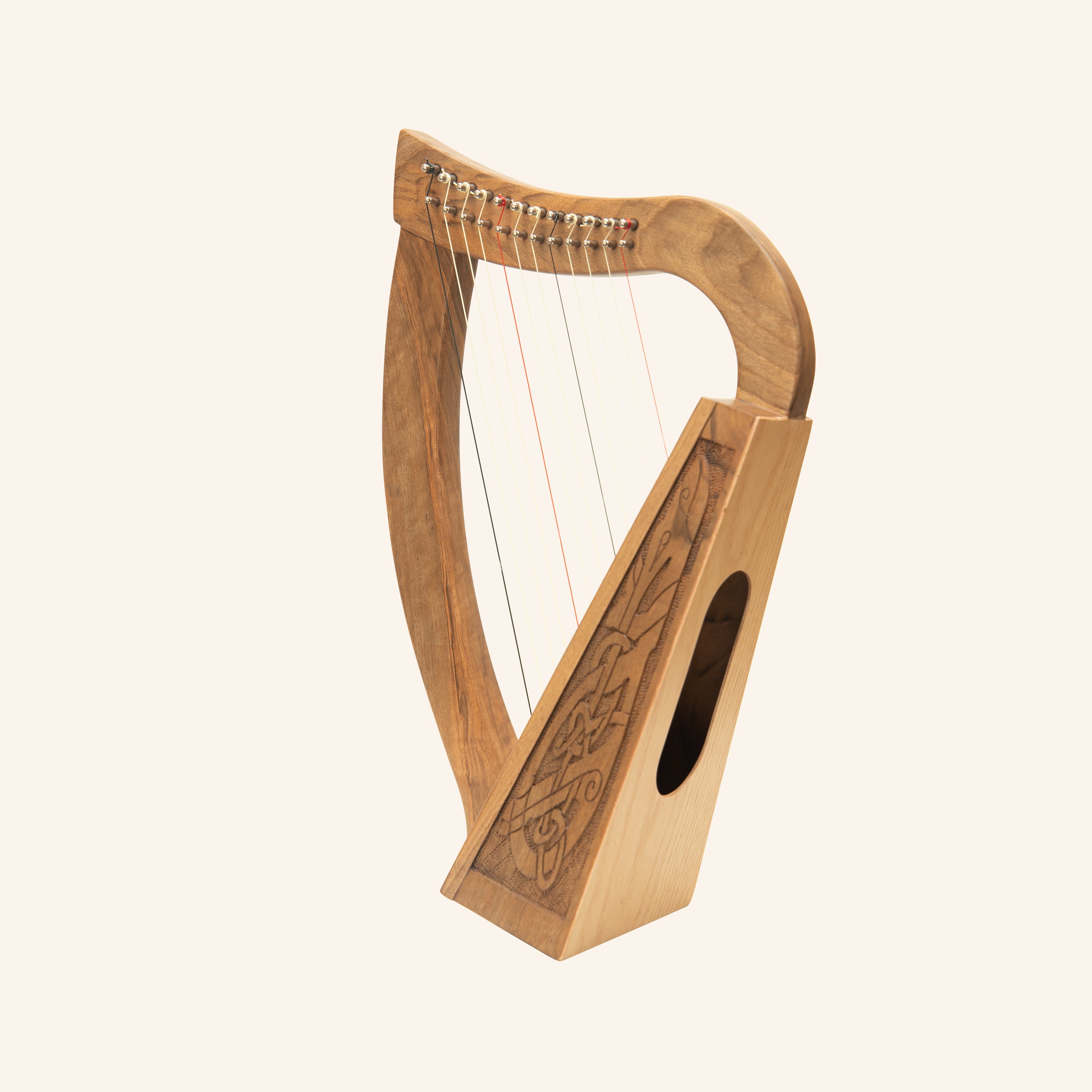 12 String O'Carolan Harp Celtic Dragon, Mini Celtic Harp