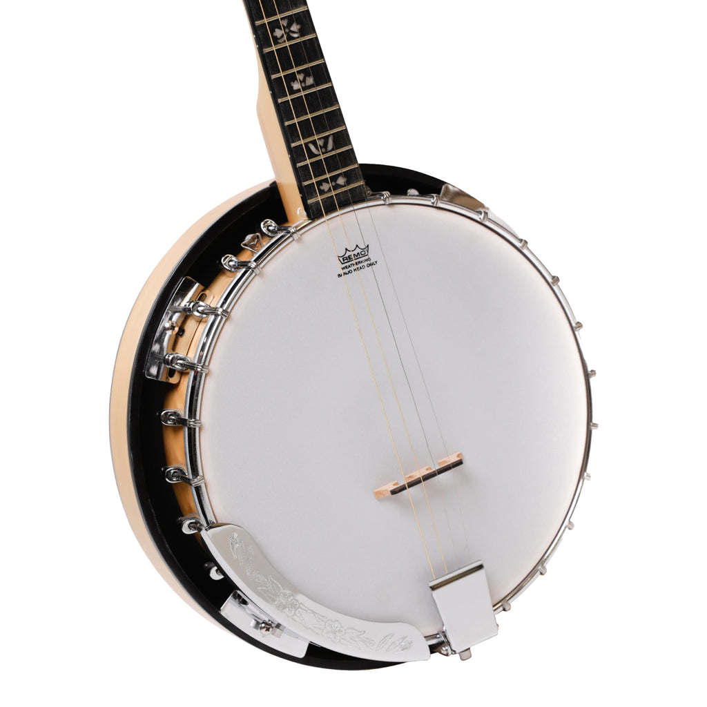 Heartland Deluxe Irish Tenor Banjo 17 Frets with 24 Bracket and Closed Solid Back Maple Finish