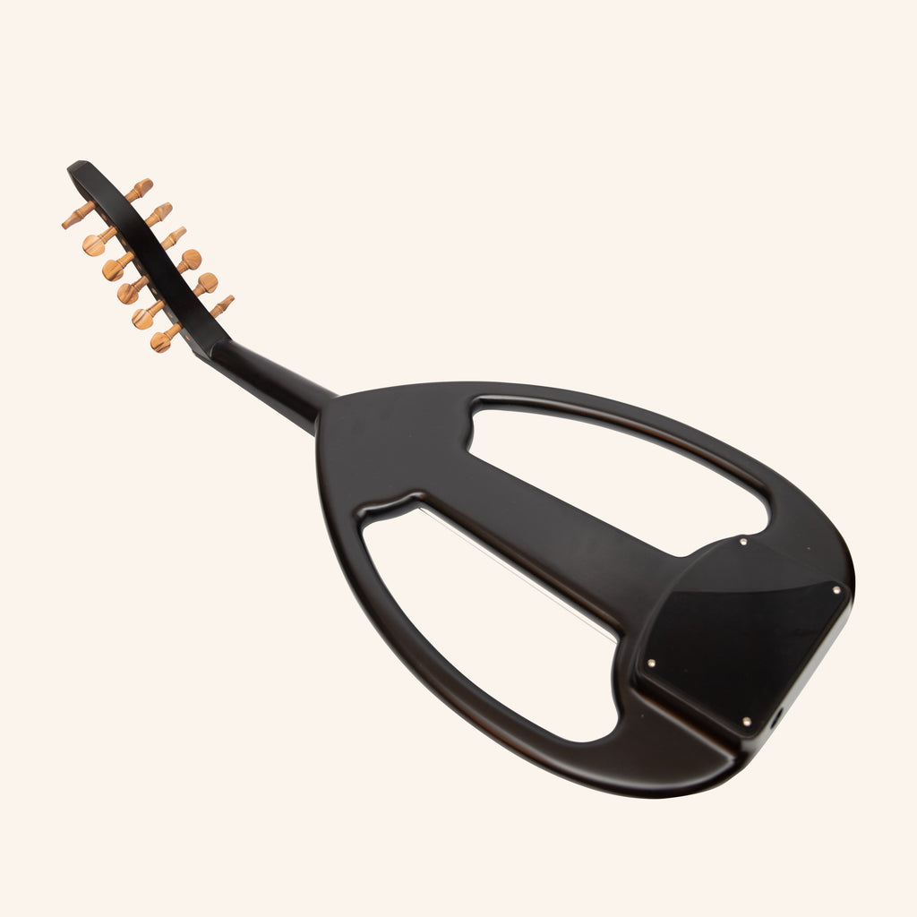 Muzikkon Electric Arabic Frame Oud With Pegs, Lacewood Black
