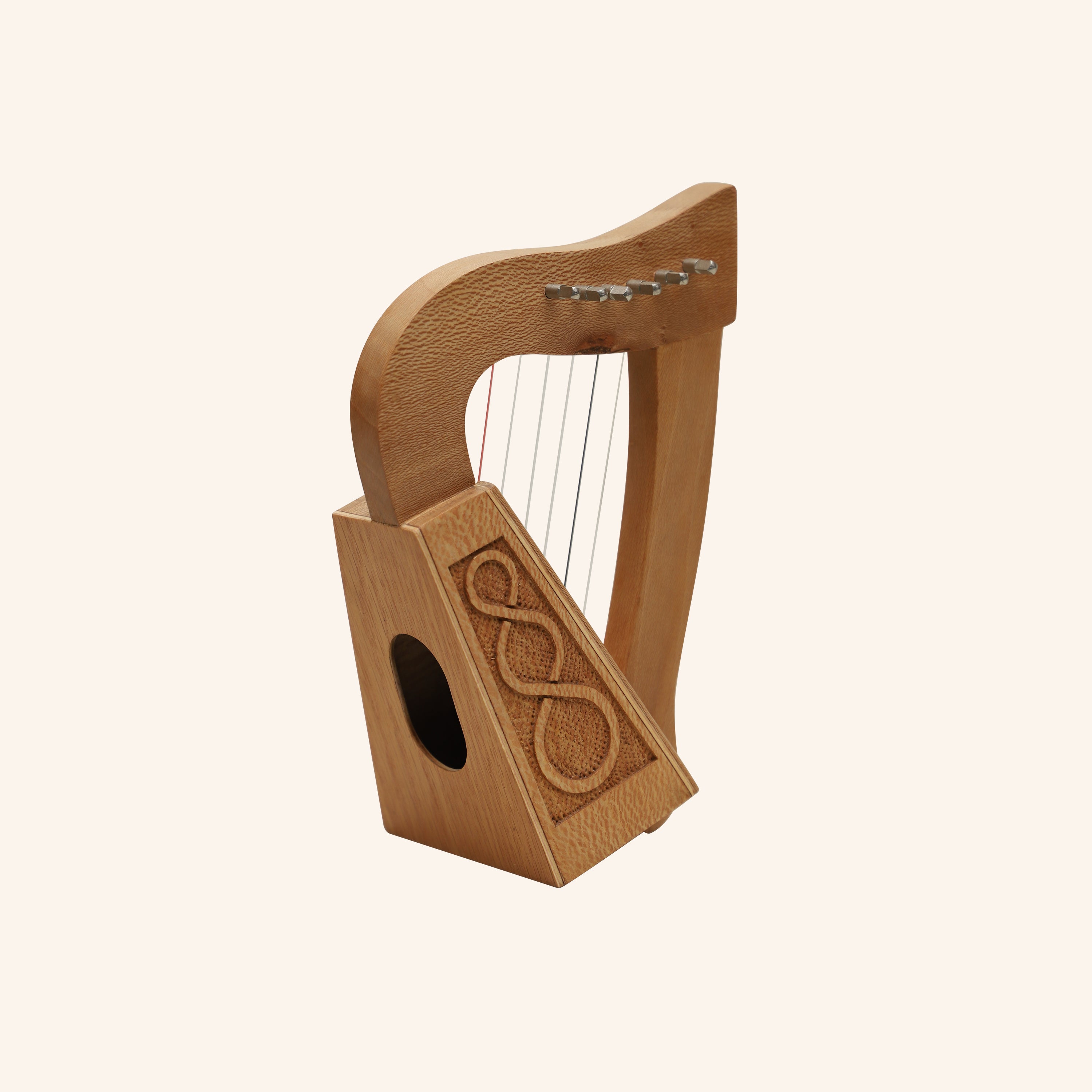 O'Carolan Harp, 6 String Lacewood Knotwork
