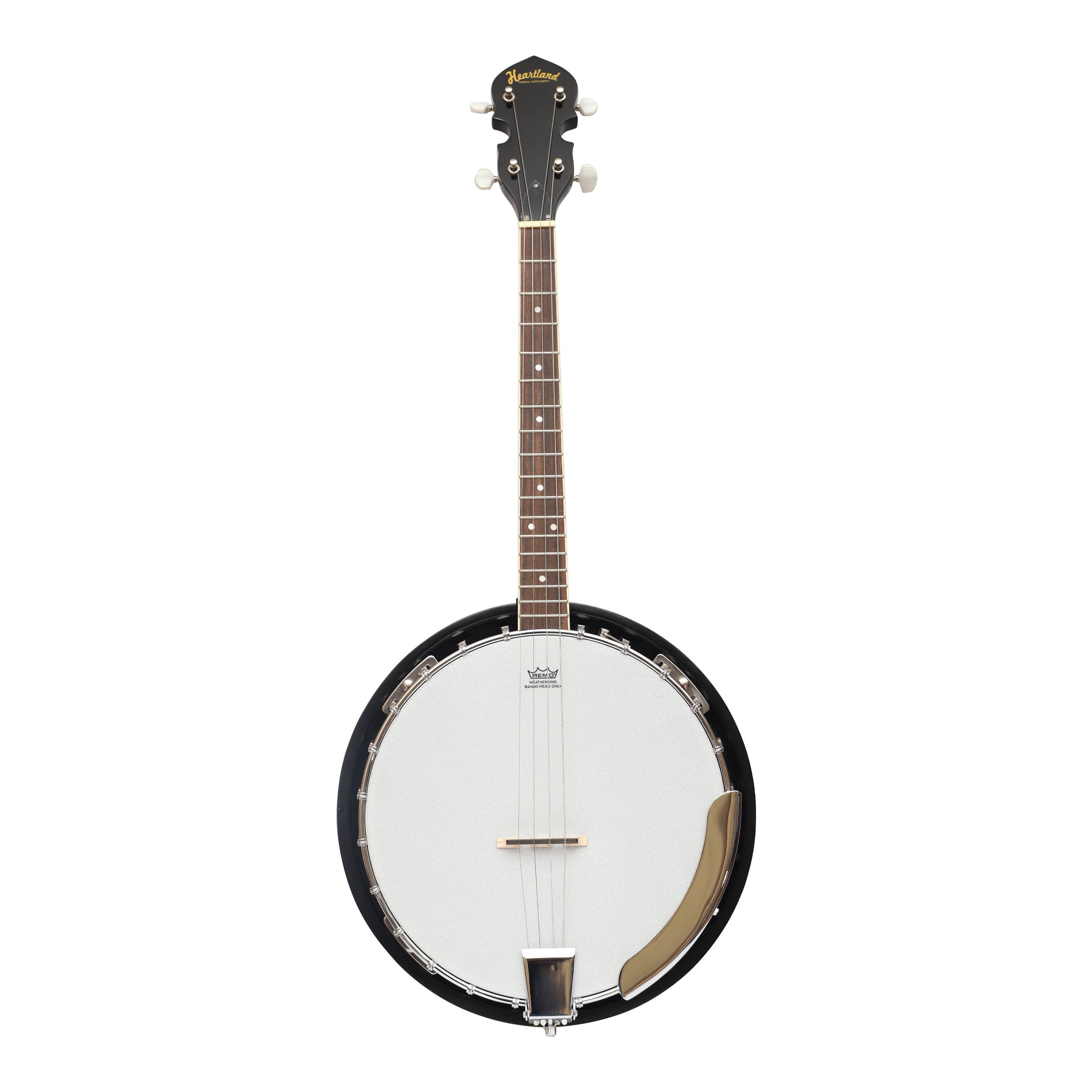 Heartland 4 String Banjo Closed Solid Back 17 Fret, Left Handed 4 String Irish Tenor Banjo Short Scale