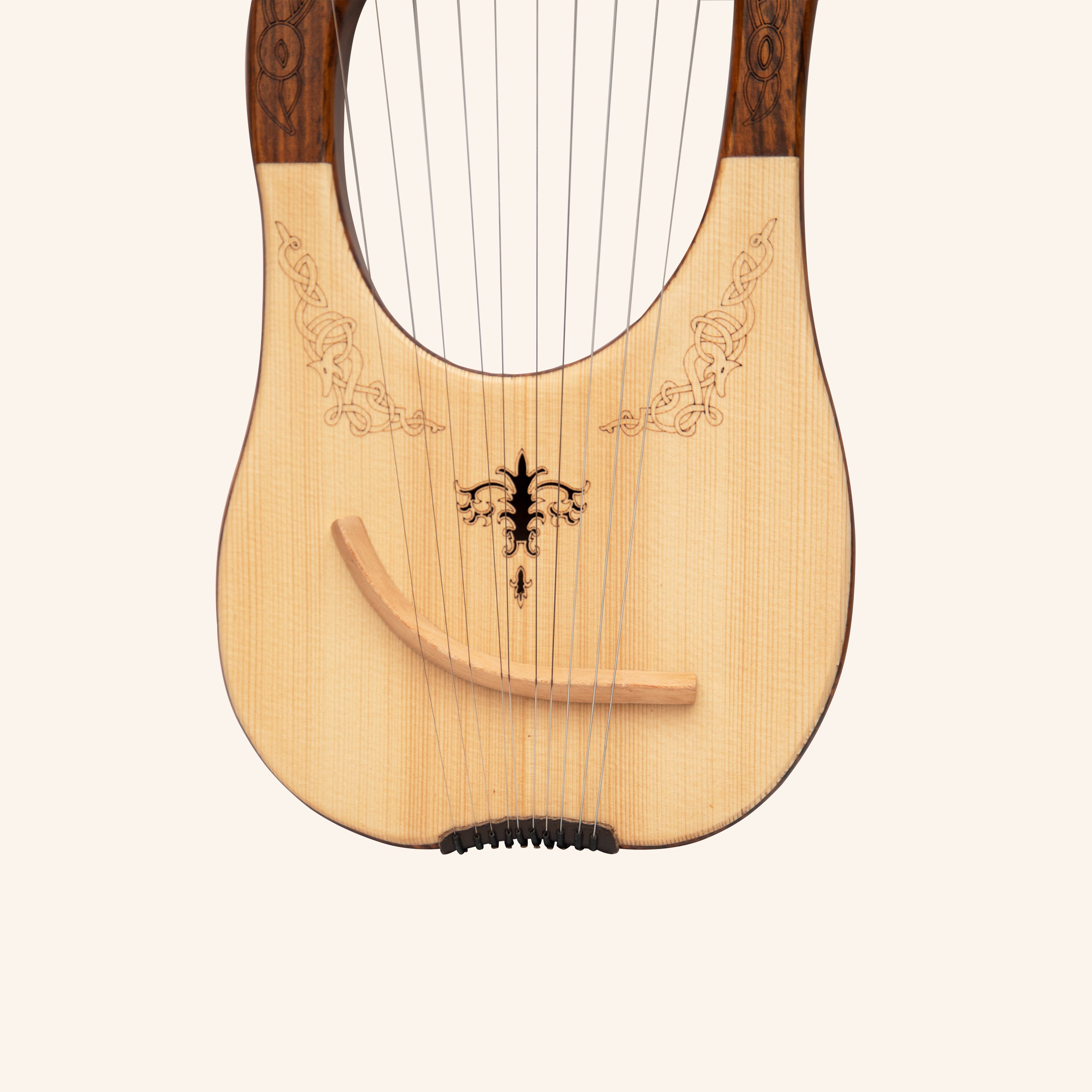 Muzikkon Lyre Harp, 10 String Engraved