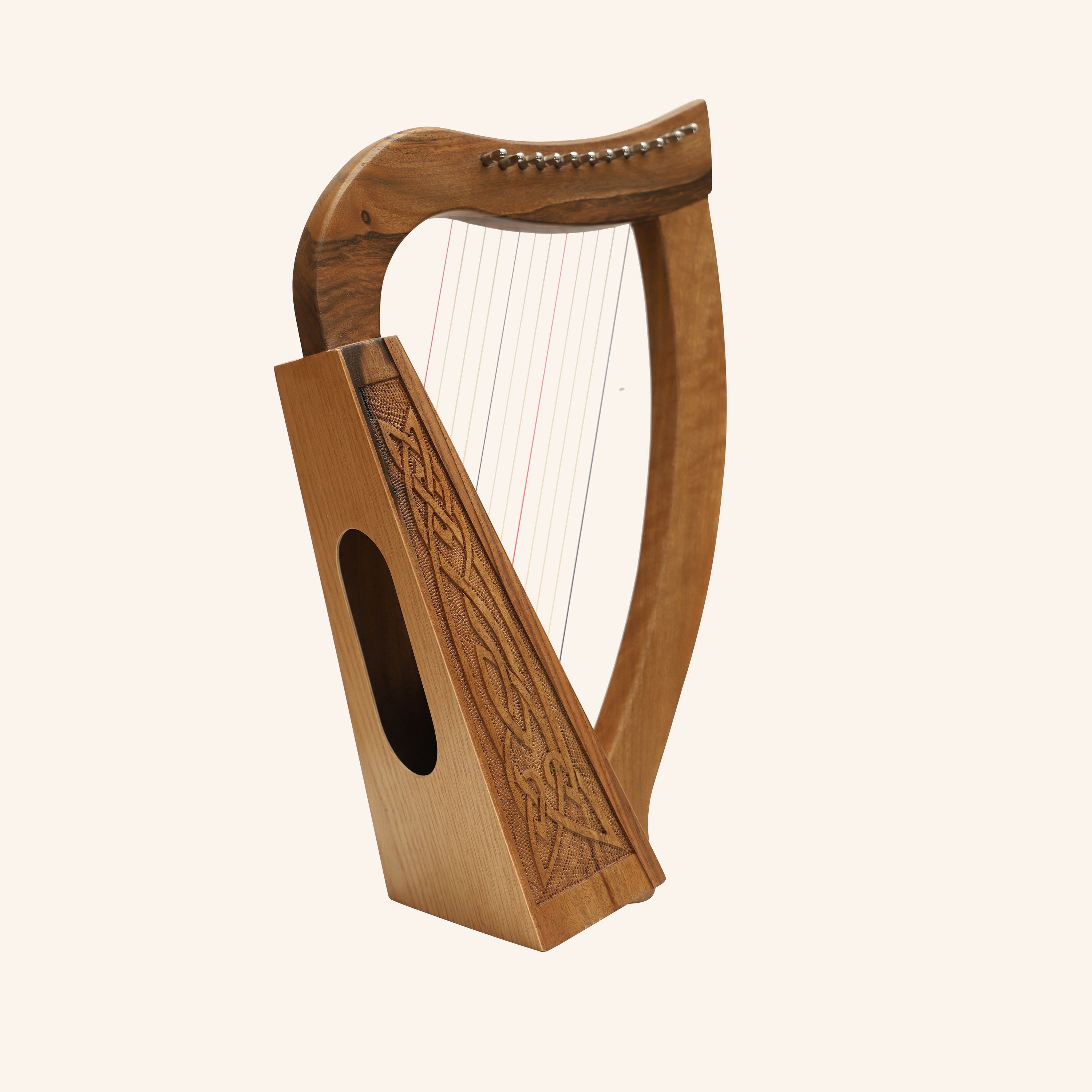 12 String O'Carolan Harp Knotwork, Mini Celtic Harp