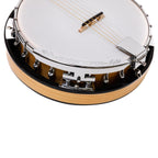Heartland 6 String Deluxe Irish Banjo 24 Bracket with Closed Solid Back Maple Finish