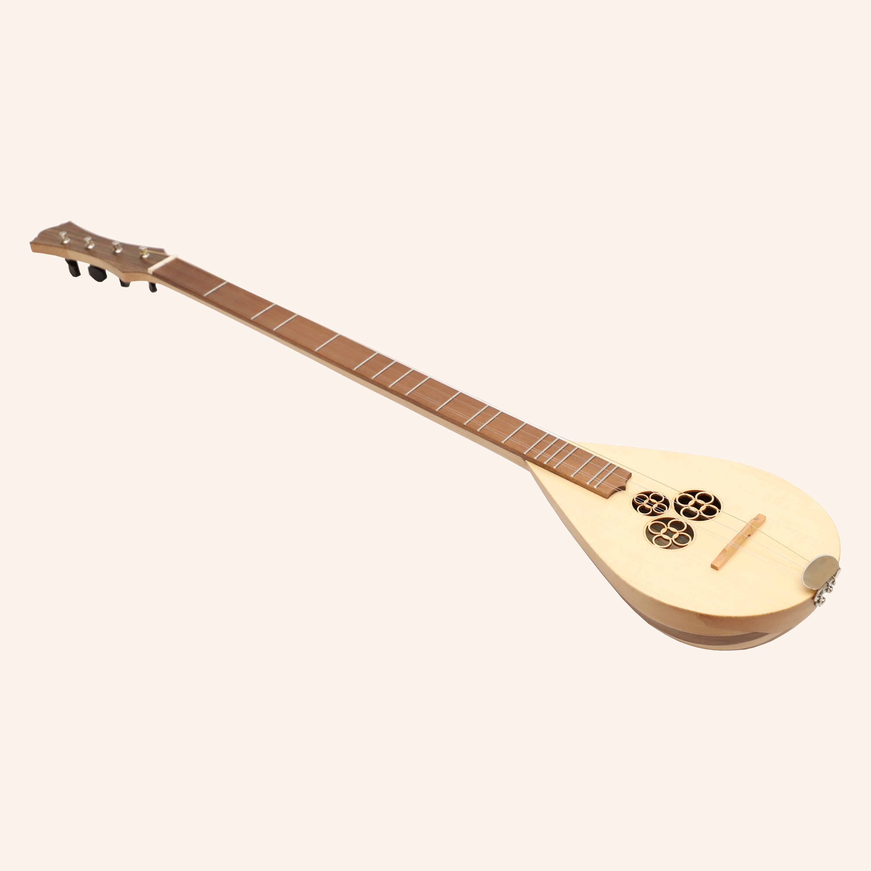 Heartland Wildwood Dulcimer Banjo, 4 String Variegated Walnut Lacewood Left Hand