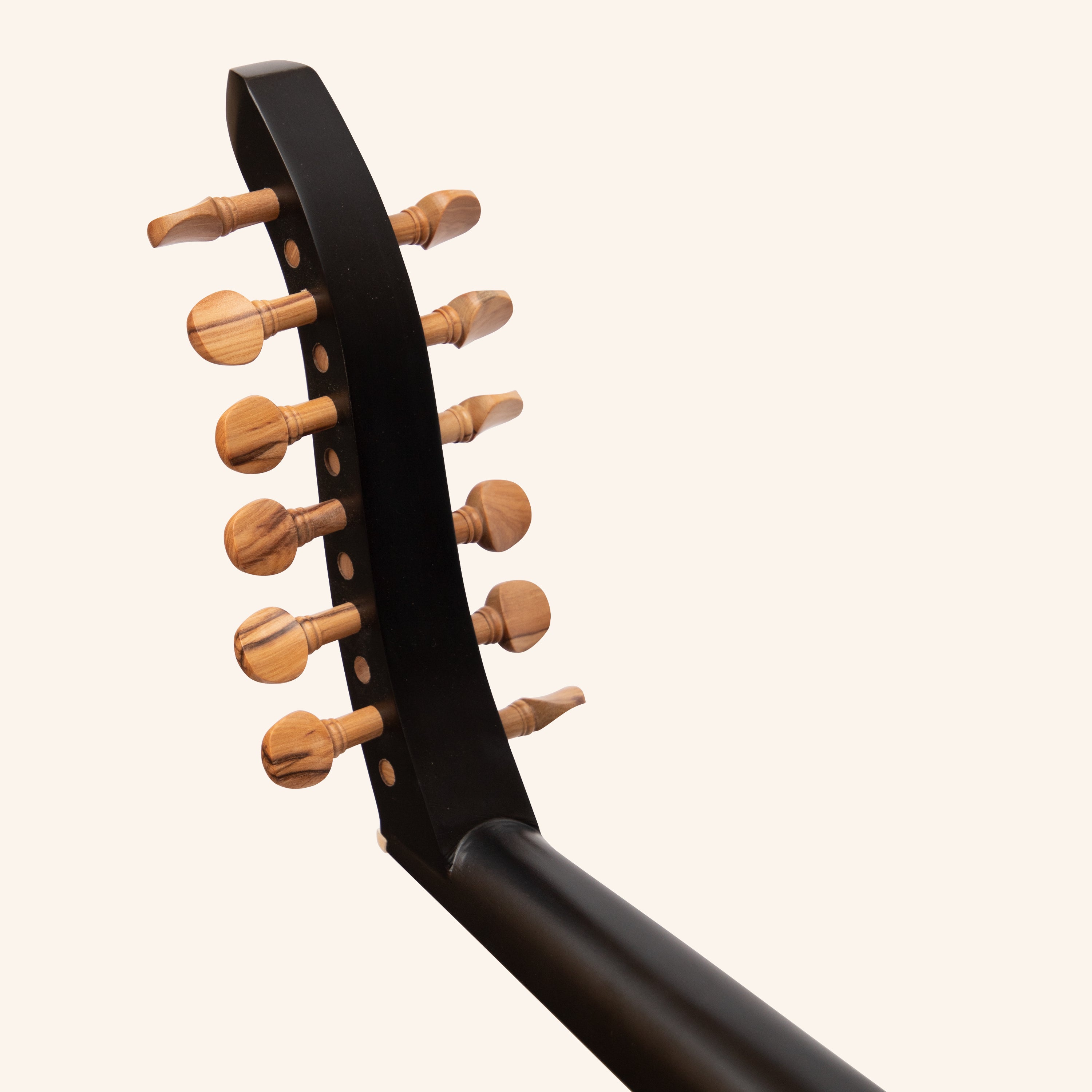 Muzikkon Electric Arabic Frame Oud With Pegs, Lacewood Black
