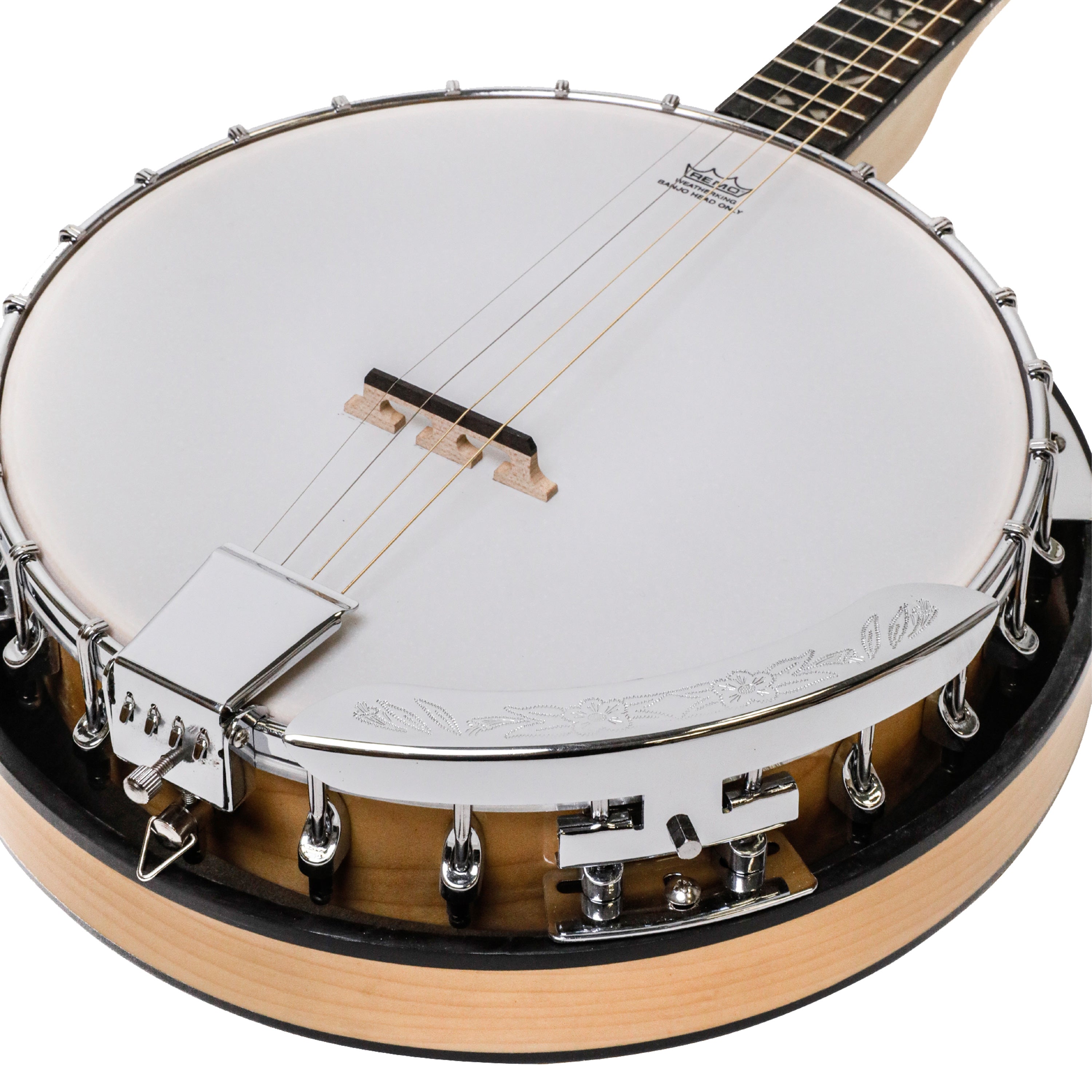 Heartland Deluxe Irish Tenor Banjo 17 Frets Left Handed 24 Bracket Closed Solid Back Maple Finish