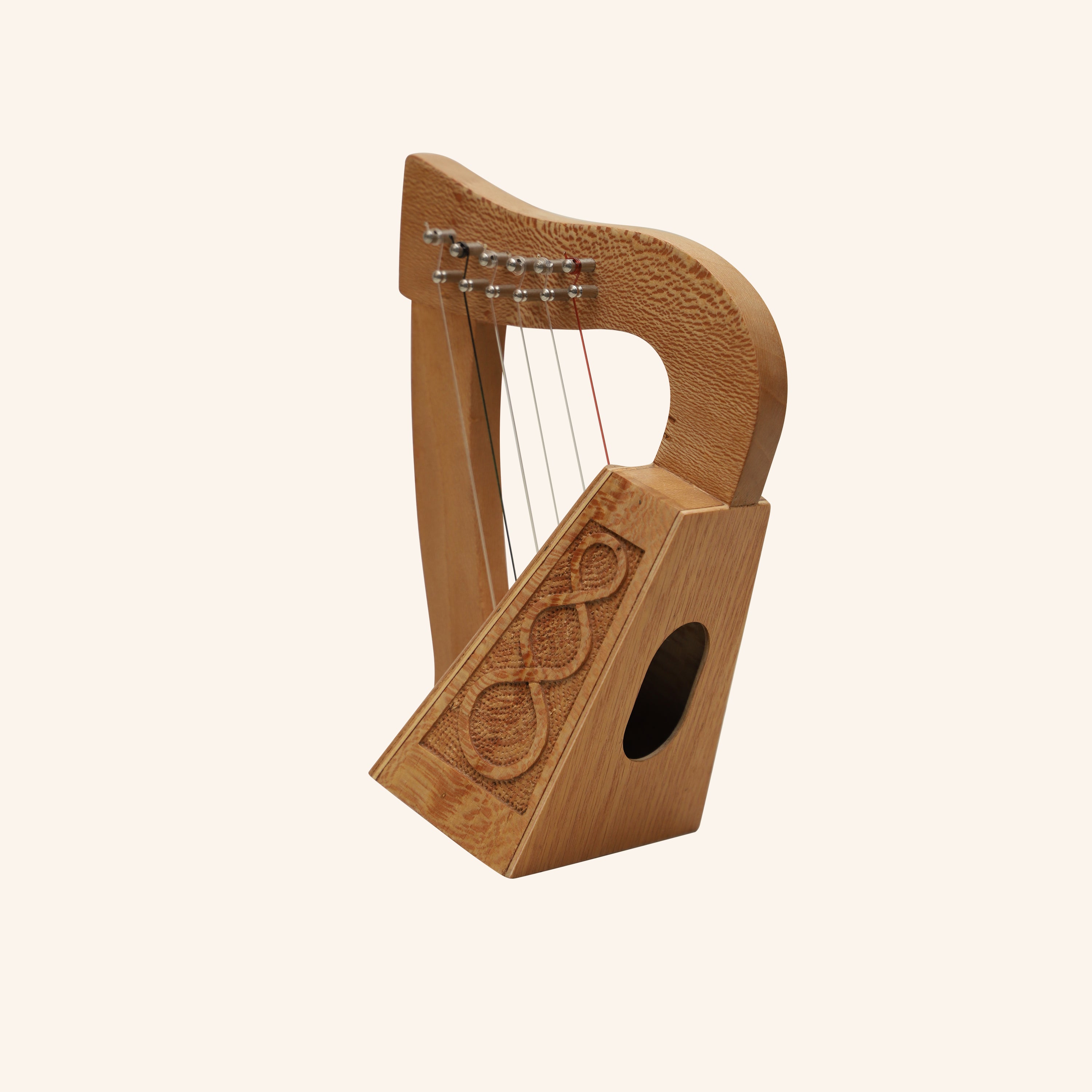 O'Carolan Harp, 6 String Lacewood Knotwork