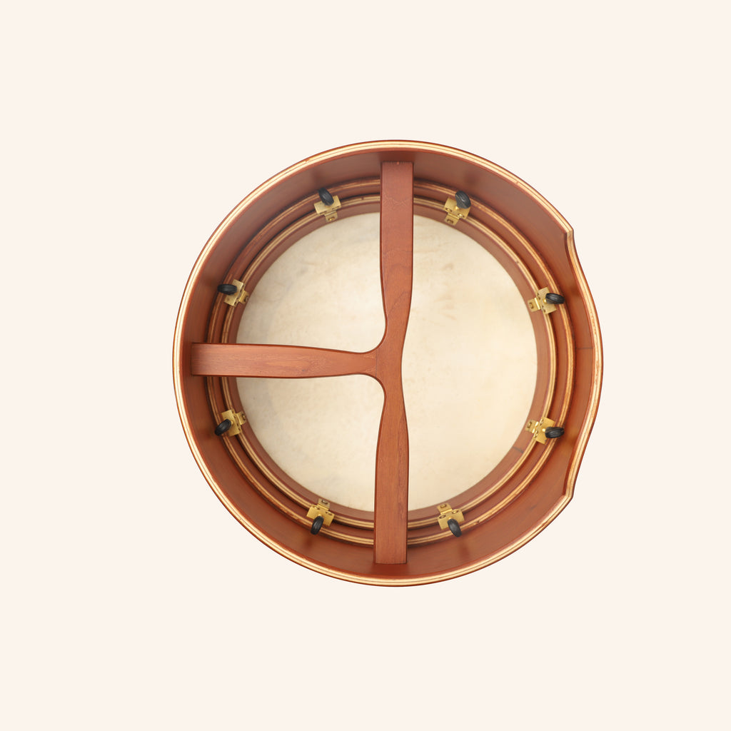 Muzikkon 15”x5" (38x12.5 cm) Premium Celtic Irish Bodhran With Easy Tune System Deep Rim T- Bar & Taped Finish
