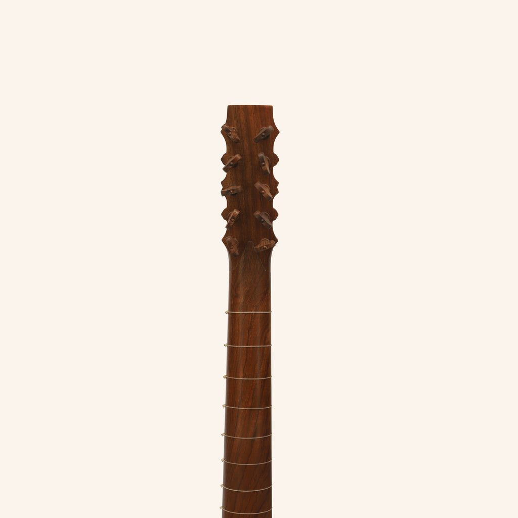 Heartland Sellas Baroque Guitar, 5 Course Left Hand Variegated Walnut Rosewood
