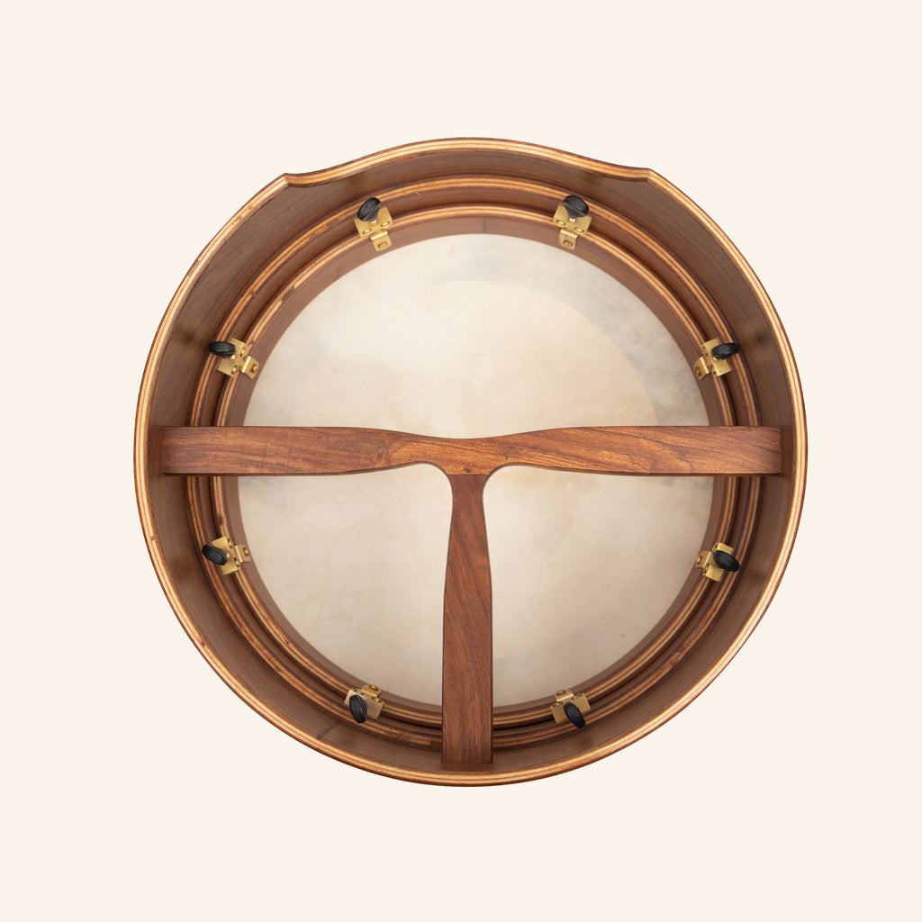 Muzikkon 15”x5" (38x12.5 cm) Premium Celtic Irish Bodhran With Easy Tune System Deep Rim T- Bar & Taped Finish