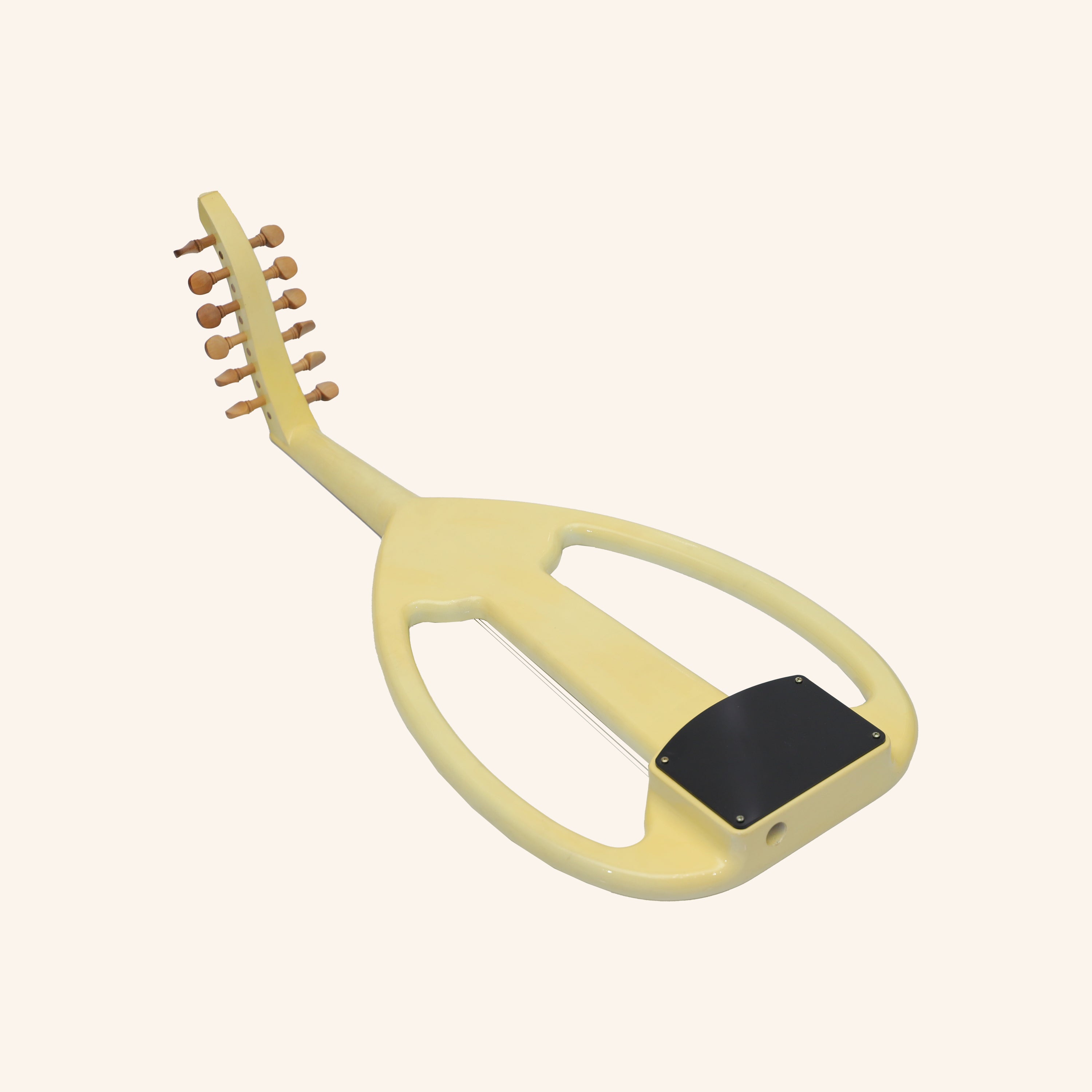 Muzikkon Electric Arabic Frame Oud With Pegs, Lacewood White