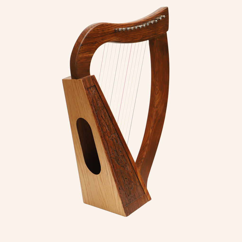 12 String O'Carolan Harp Celtic Dragon, Mini Celtic Harp
