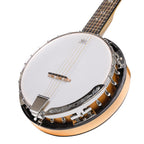 Heartland 6 String Deluxe Irish Banjo Left Handed 24 Bracket with Closed Solid Back Maple Finish