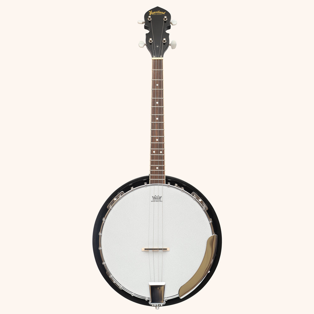 Heartland 4 String Banjo Closed Solid Back 17 Fret, Left Handed 4 String Irish Tenor Banjo Short Scale