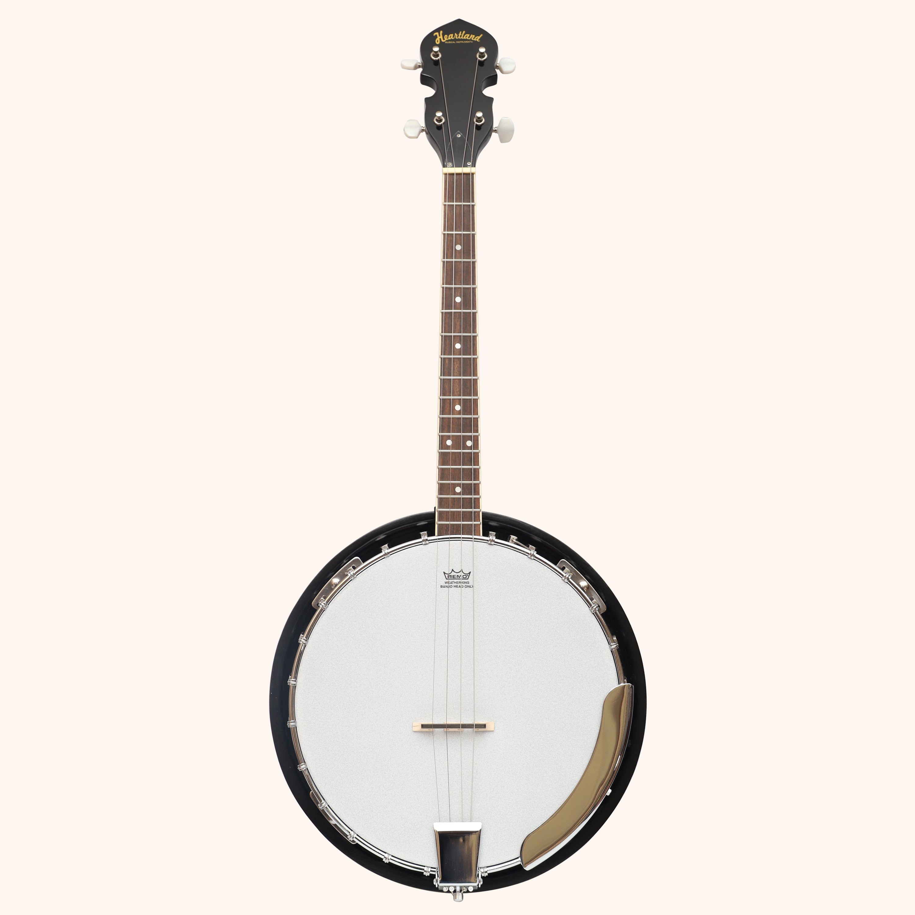Heartland 4 String Banjo Closed Solid Back 17 Fret, Left Handed 4 String Irish Tenor Banjo Short Scale