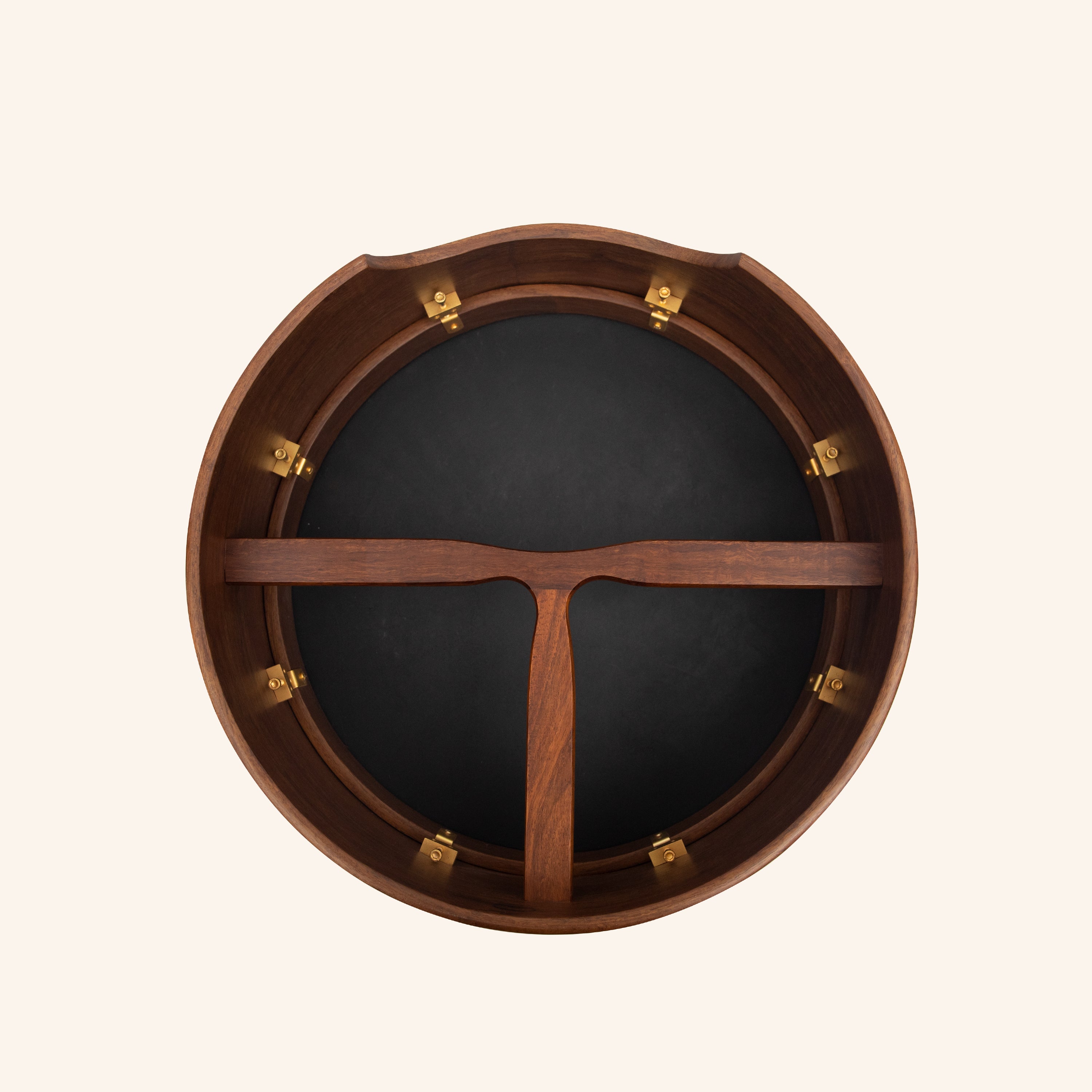 Muzikkon 16"X6" Heartland Tunable Deep Rim Bodhran Rosewood T-Bar Goat Skin