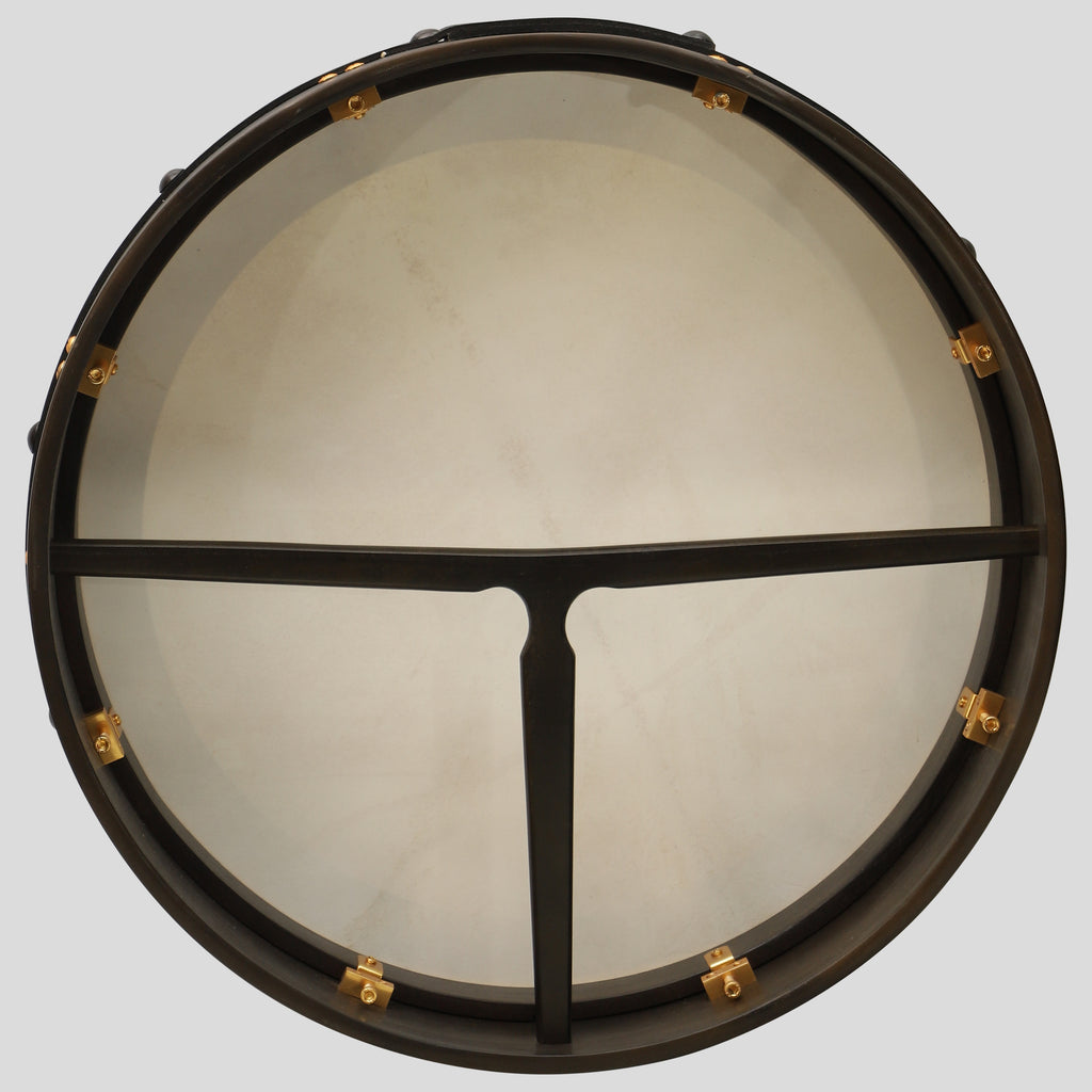 Muzikkon 18"X4" Heartland Tunable Irish Bodhran Drum with T-Bar & Taped Finish Deep Tune