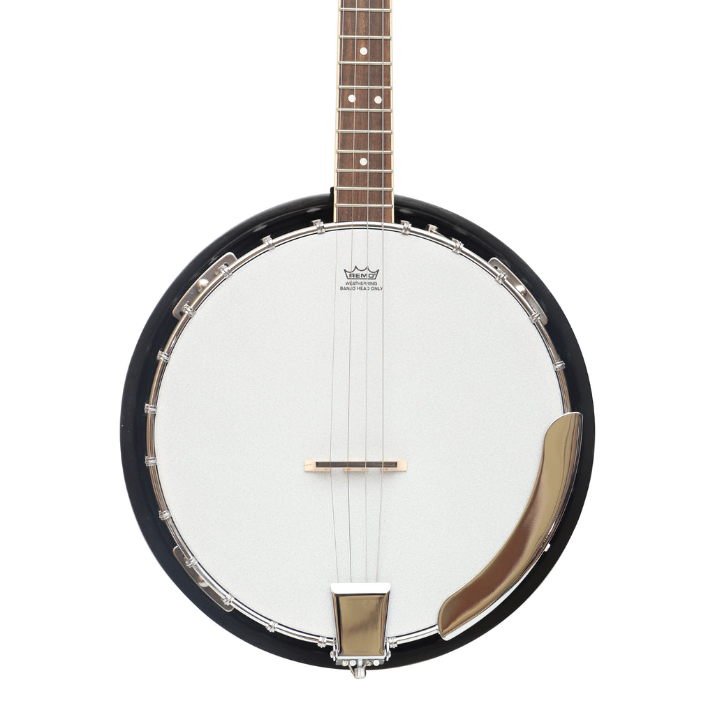 Heartland 4 String Banjo Closed Solid Back 17 Fret, Left Handed 4 String Irish Tenor Banjo Short Scale