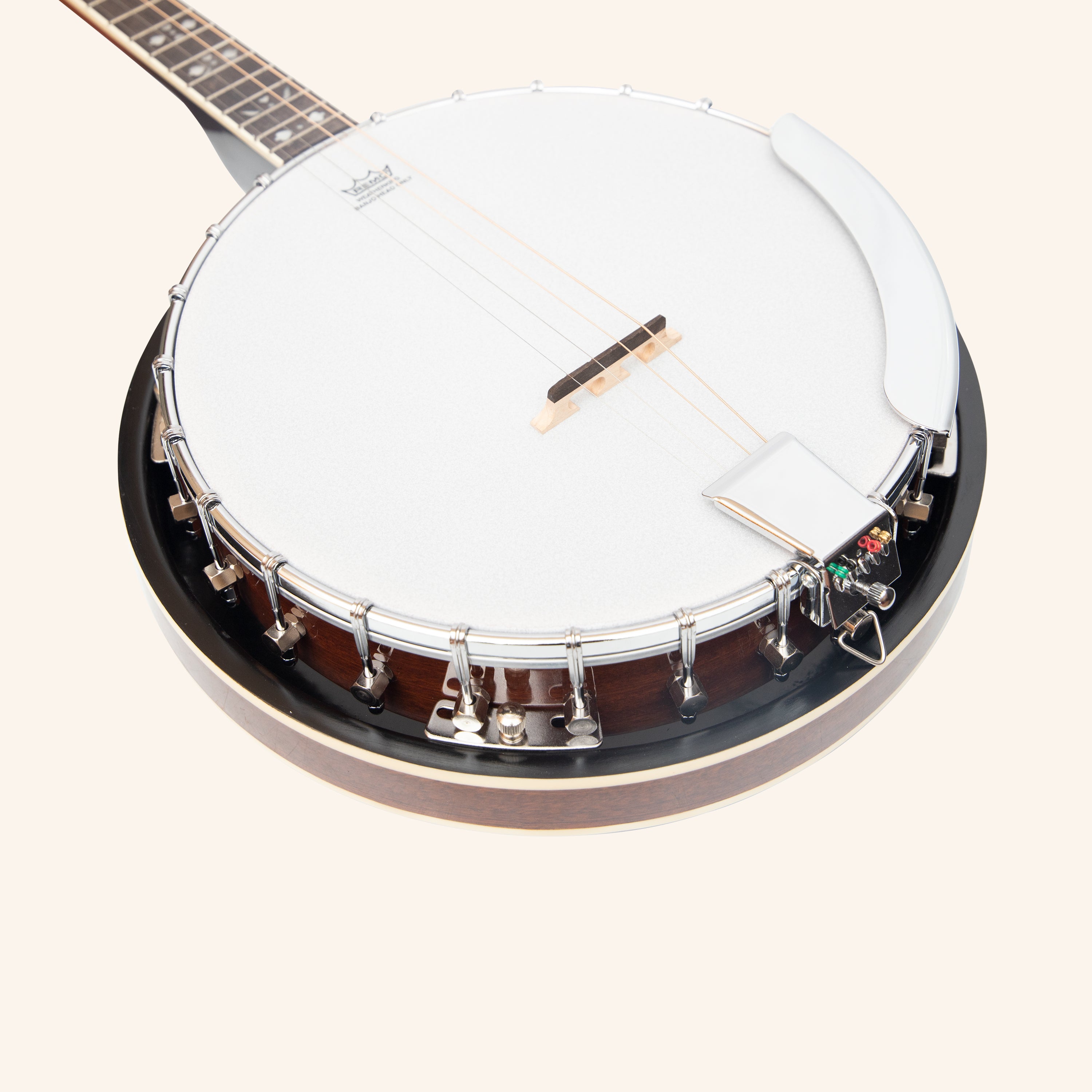 Heartland 4 String 17 Fret Irish Tenor Banjo Left Handed Player Series with Closed Solid Back Sunburst Finish