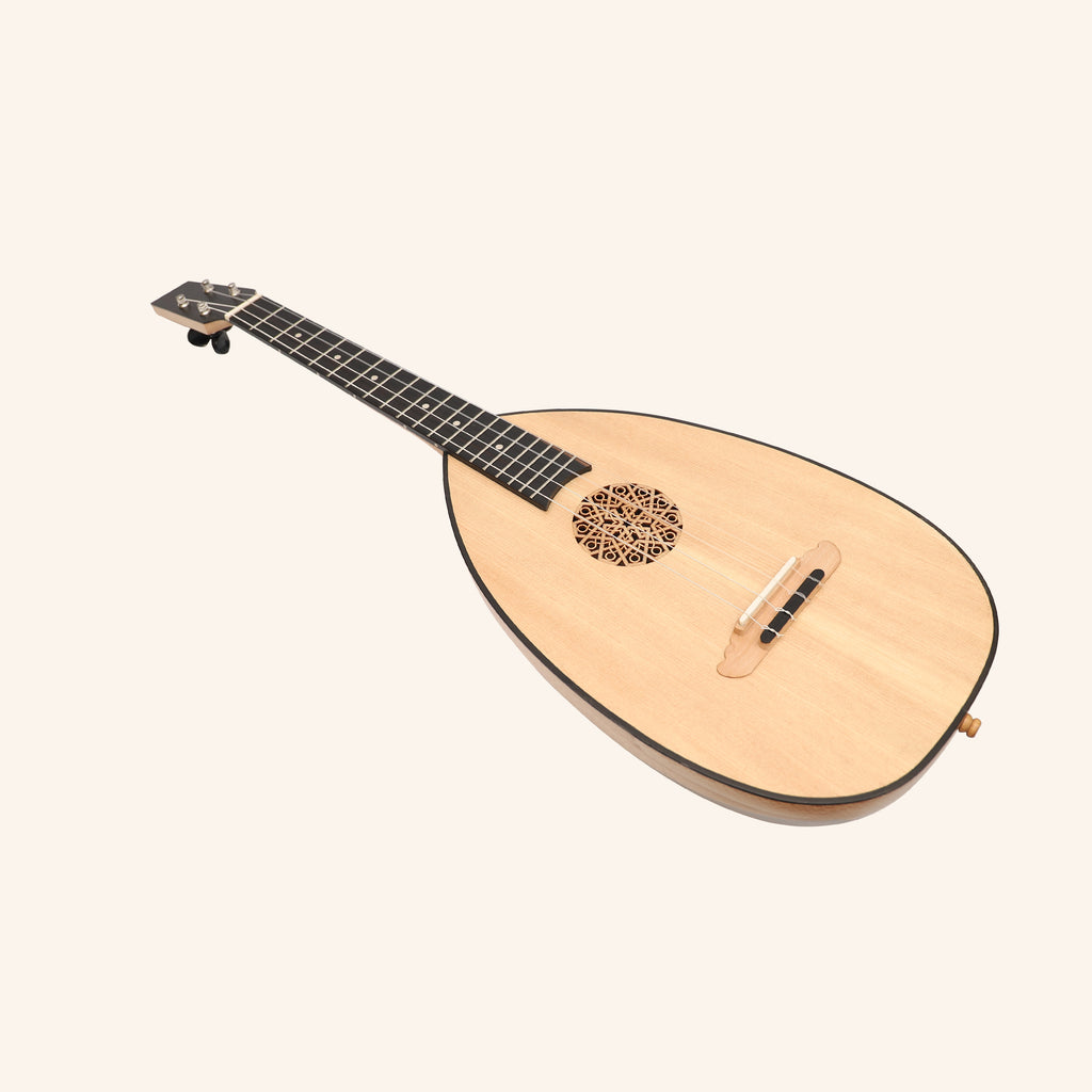 Heartland Baroque Ukulele, 4 String Baritone Variegated Walnut And Lacewood