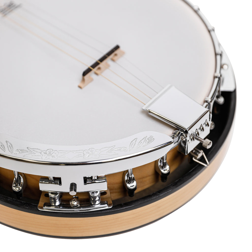 Heartland Deluxe Irish Tenor Banjo 17 Frets with 24 Bracket and Closed Solid Back Maple Finish