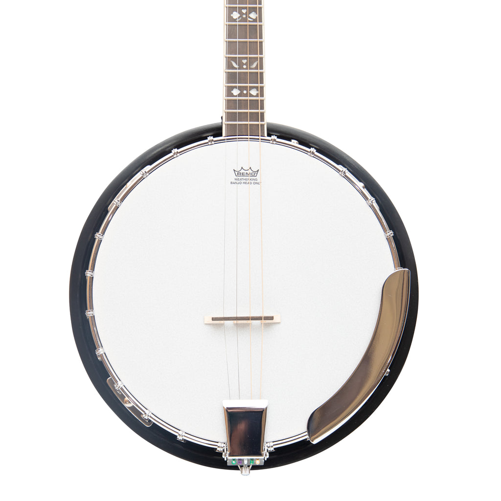 Heartland 4 String 19 Fret Irish Tenor Banjo Left Handed Player Series with Closed Solid Back Sunburst Finish