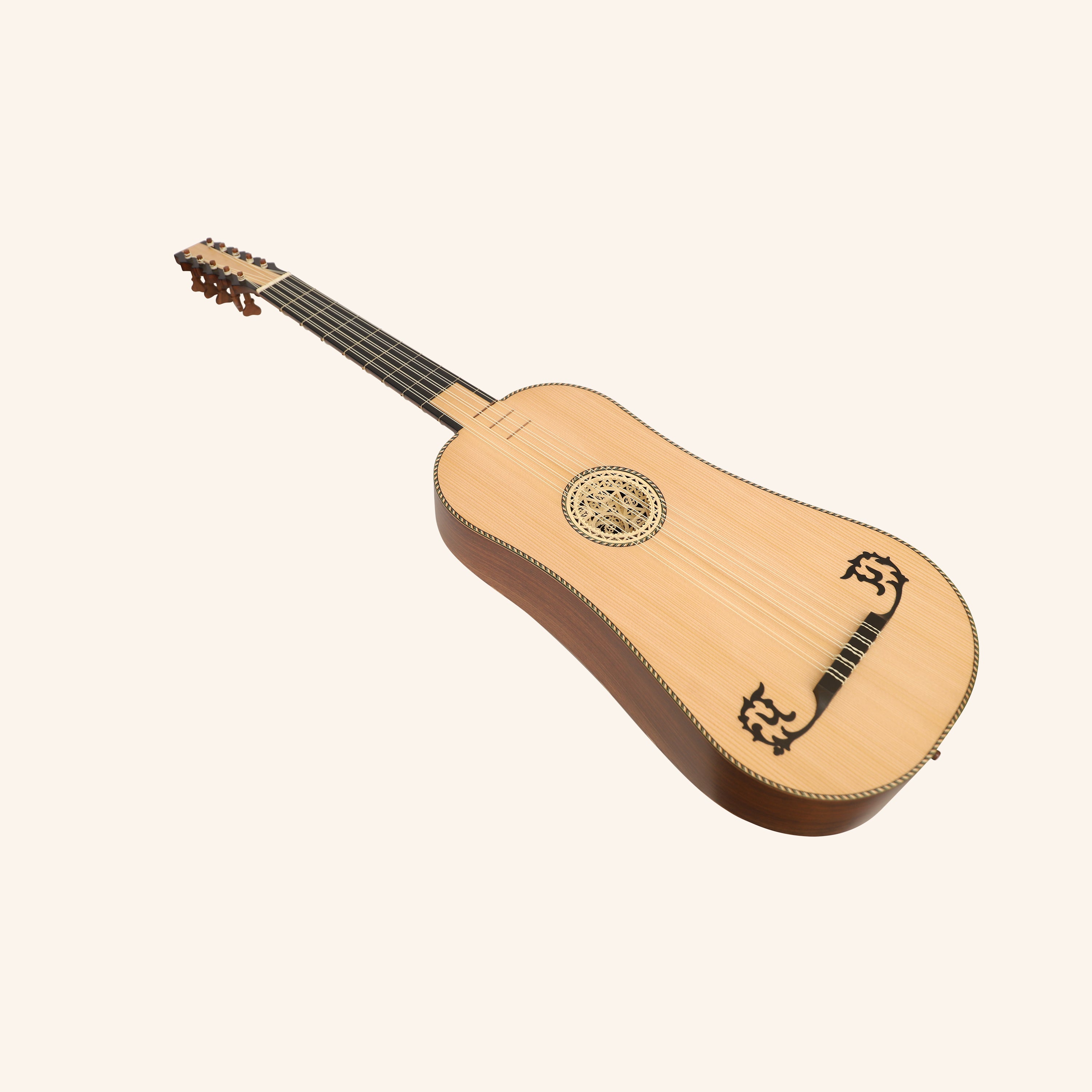 Heartland Sellas Baroque Guitar, 5 Course Right Hand Rosewood