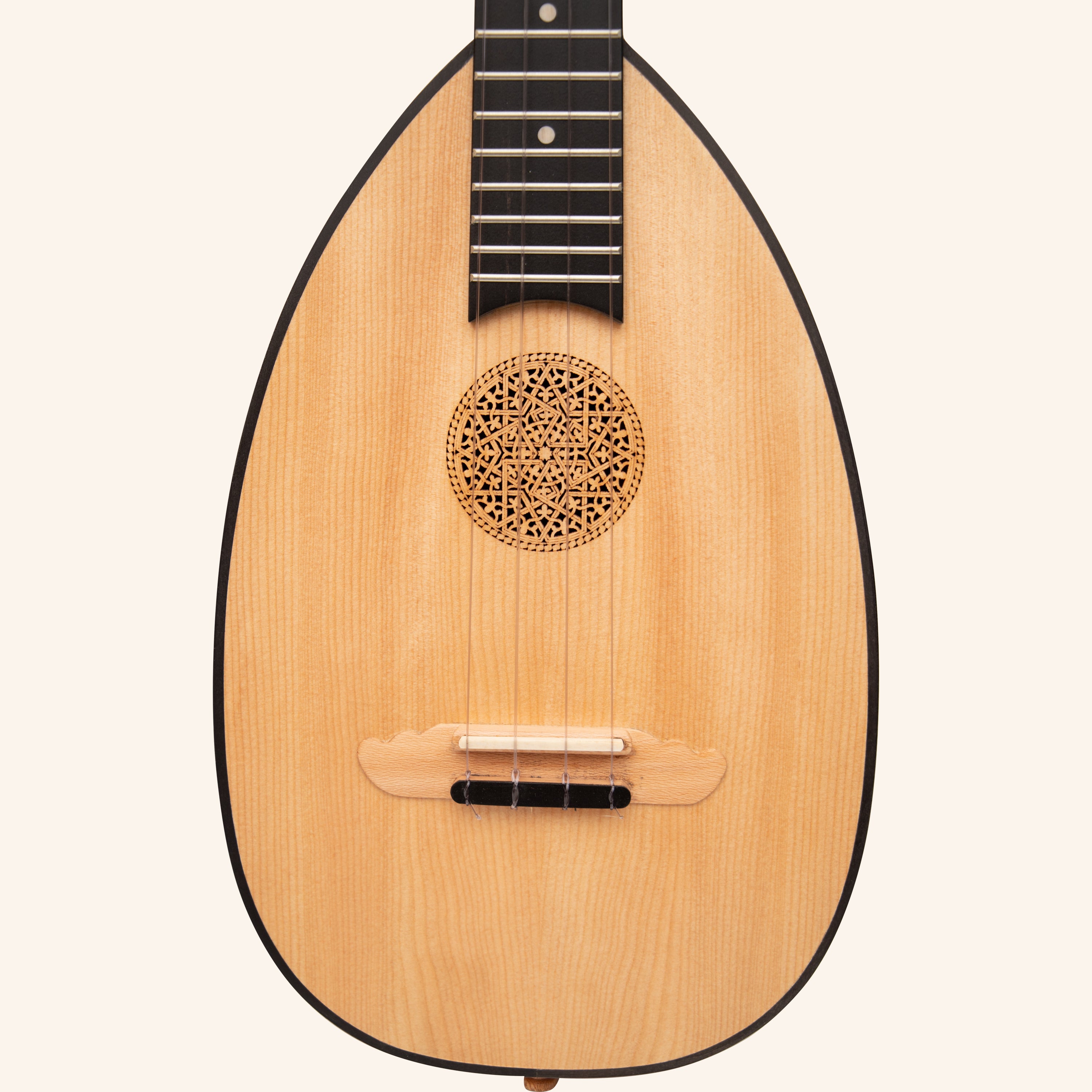 Heartland Baroque Ukulele, 4 String Tenor Variegated Walnut and Lacewood