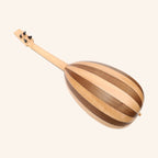 HEARTLAND BAROQUE UKULELE, 4 STRING BARITONE VARIEGATED WALNUT AND LACEWOOD LEFT HANDED