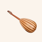 Muzikkon Lute Guitar, 6 Steel Strings Variegated Lacewood Rosewood Left Handed
