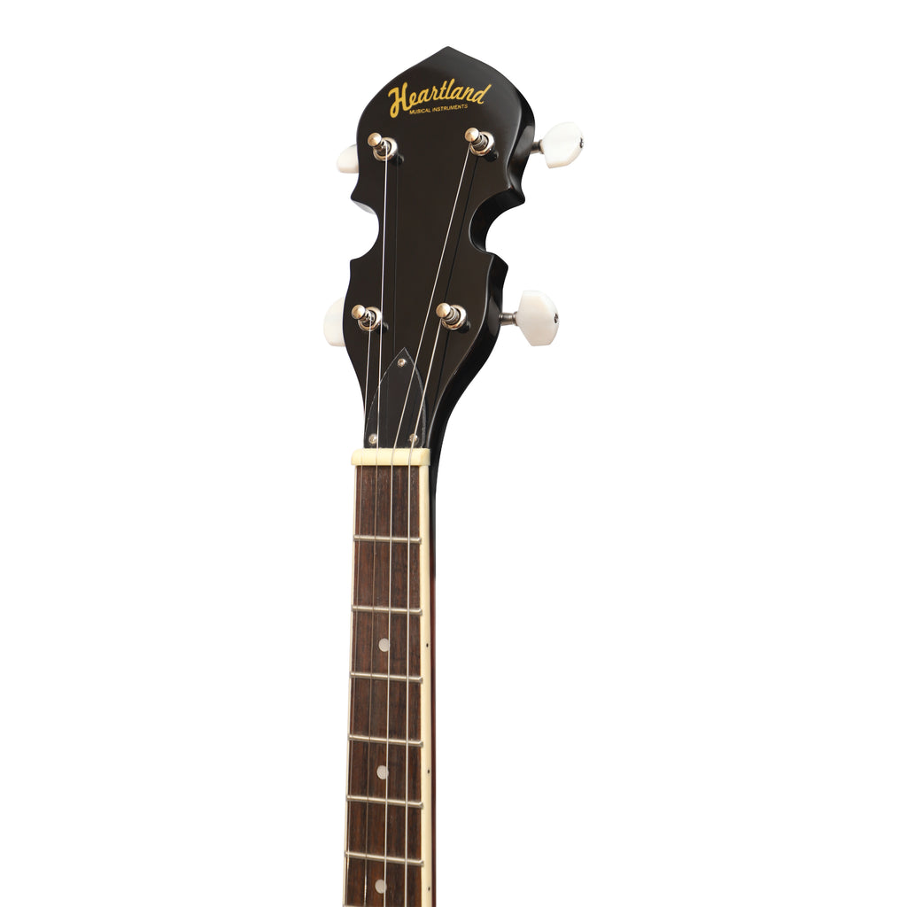 Heartland 4 String Banjo Closed Solid Back 17 Fret, Left Handed 4 String Irish Tenor Banjo Short Scale