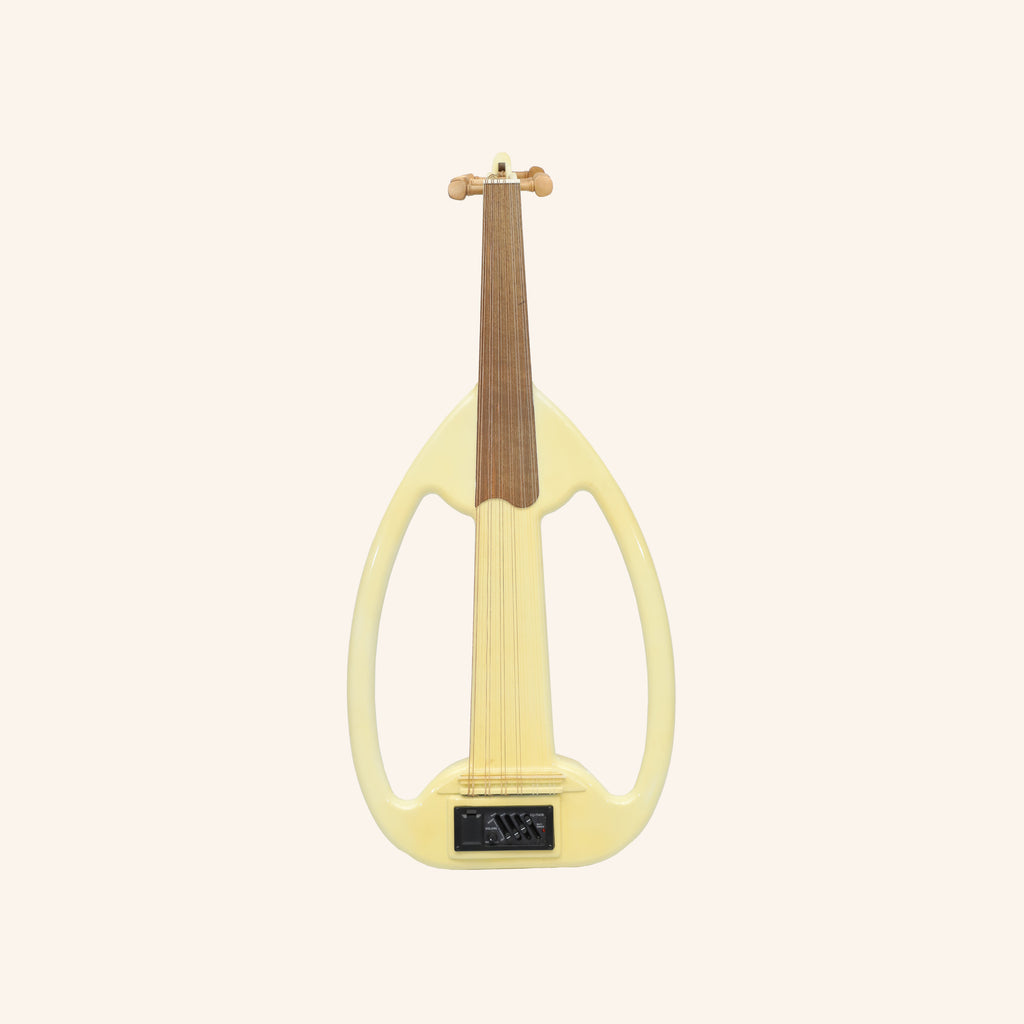 Muzikkon Electric Arabic Frame Oud With Pegs, Lacewood White