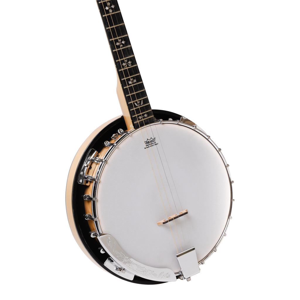 Heartland Deluxe Irish Tenor Banjo 19 Frets with 24 Bracket and Closed Solid Back Maple Finish