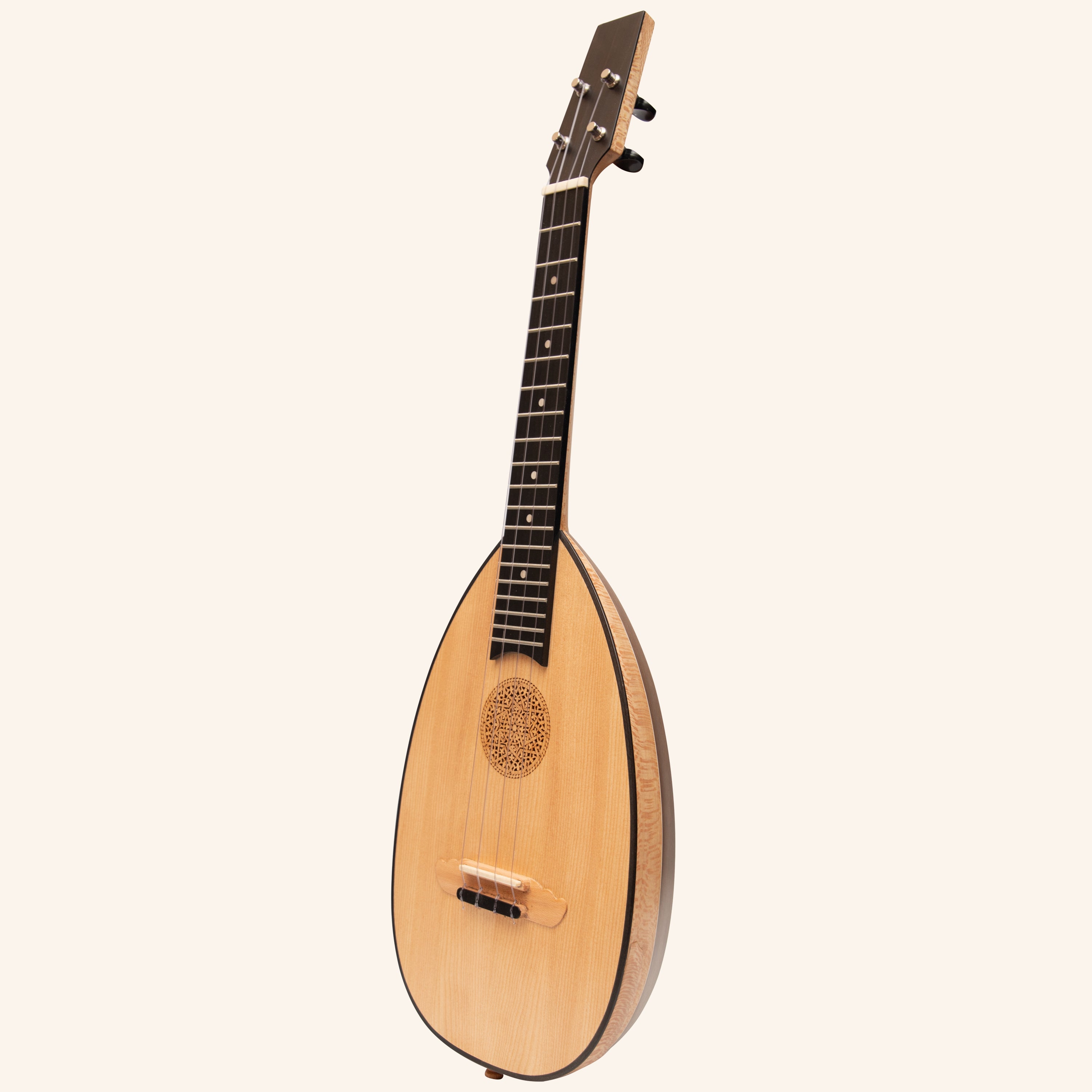 Heartland Baroque Ukulele, 4 String Tenor Variegated Walnut and Lacewood