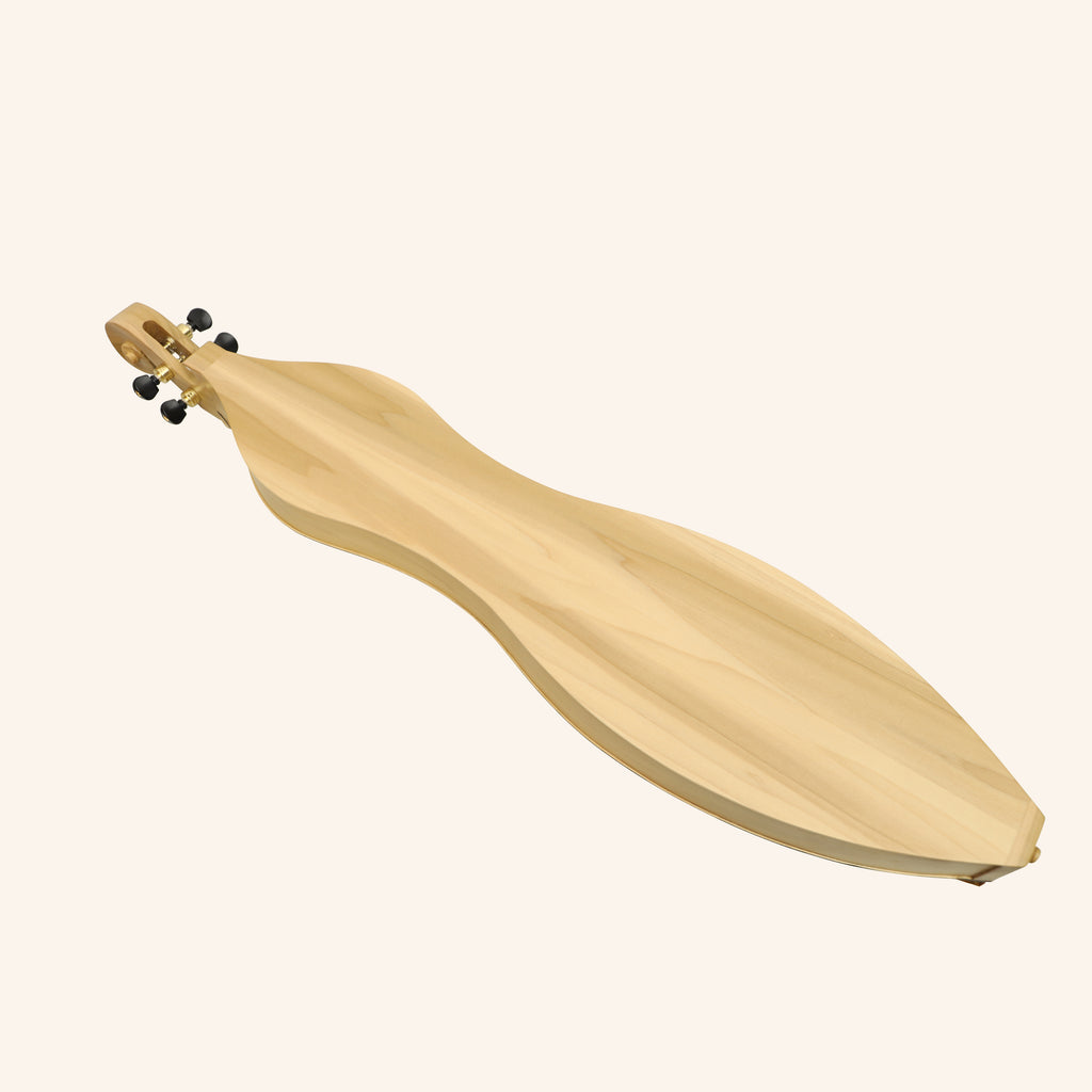 Muzikkon Mountain Dulcimer, 4 String Turn Scroll Maple With Purfling