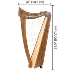 22 String Trinity Crested Harp, Celtic Lap Harp