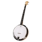 Heartland 5 String Deluxe Irish Banjo 24 Bracket with Closed Solid Back Maple Finish