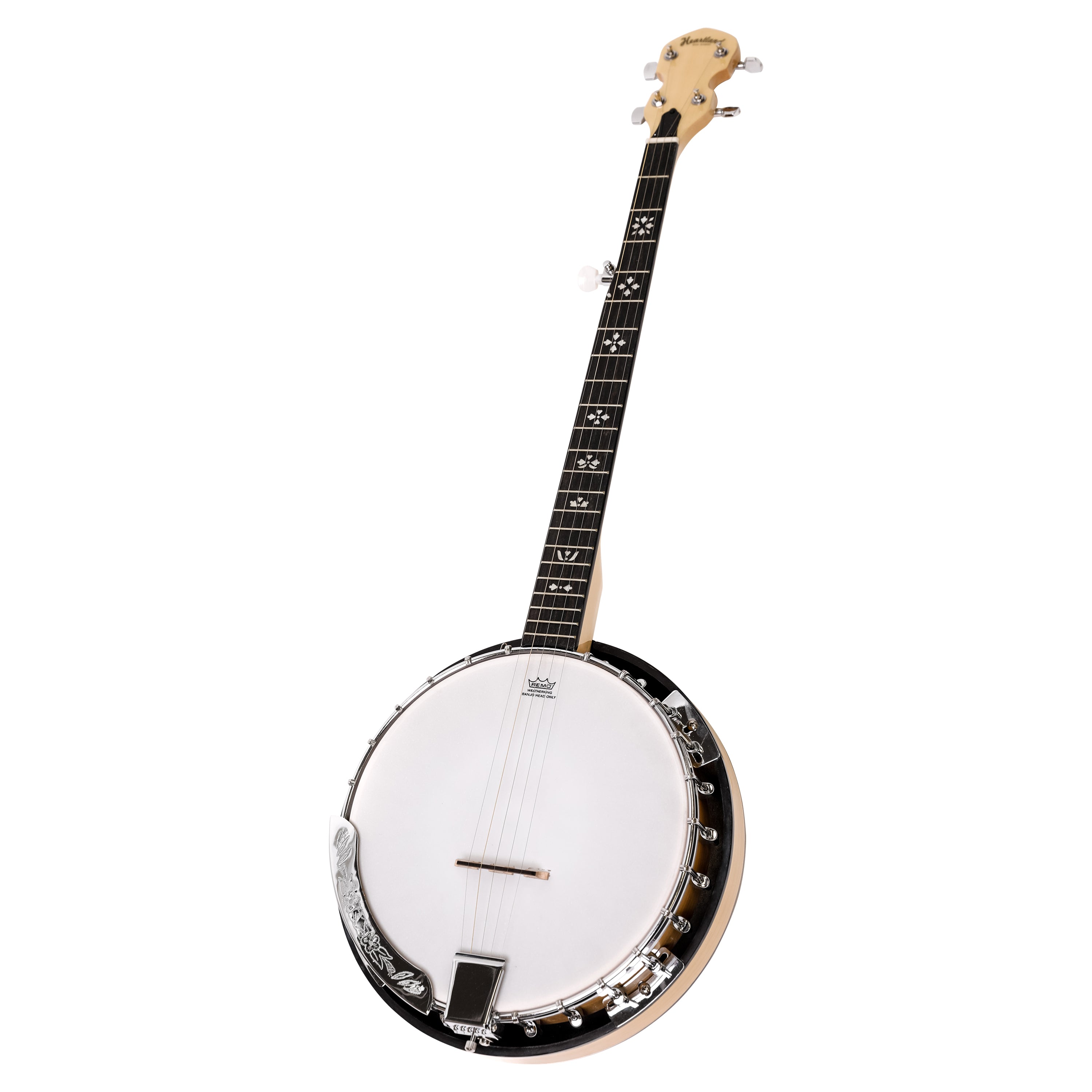 Heartland 5 String Deluxe Irish Banjo 24 Bracket with Closed Solid Back Maple Finish