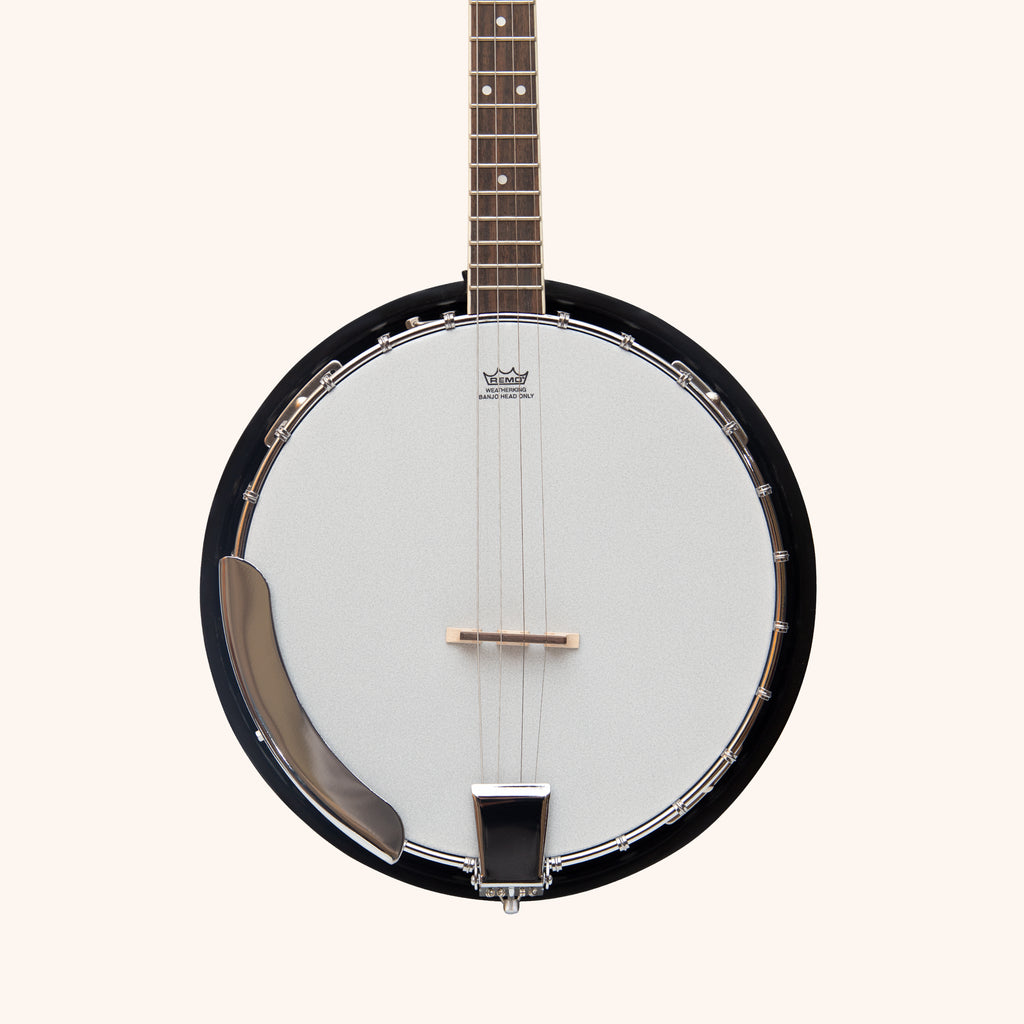 Heartland 4 String Banjo 19 Frets Irish Tenor Banjo 24 Bracket with Closed Solid Back