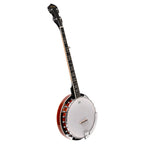 Heartland 5 String Irish Banjo Left Handed Player Series 24 Bracket with Closed Solid Back Sunburst Finish