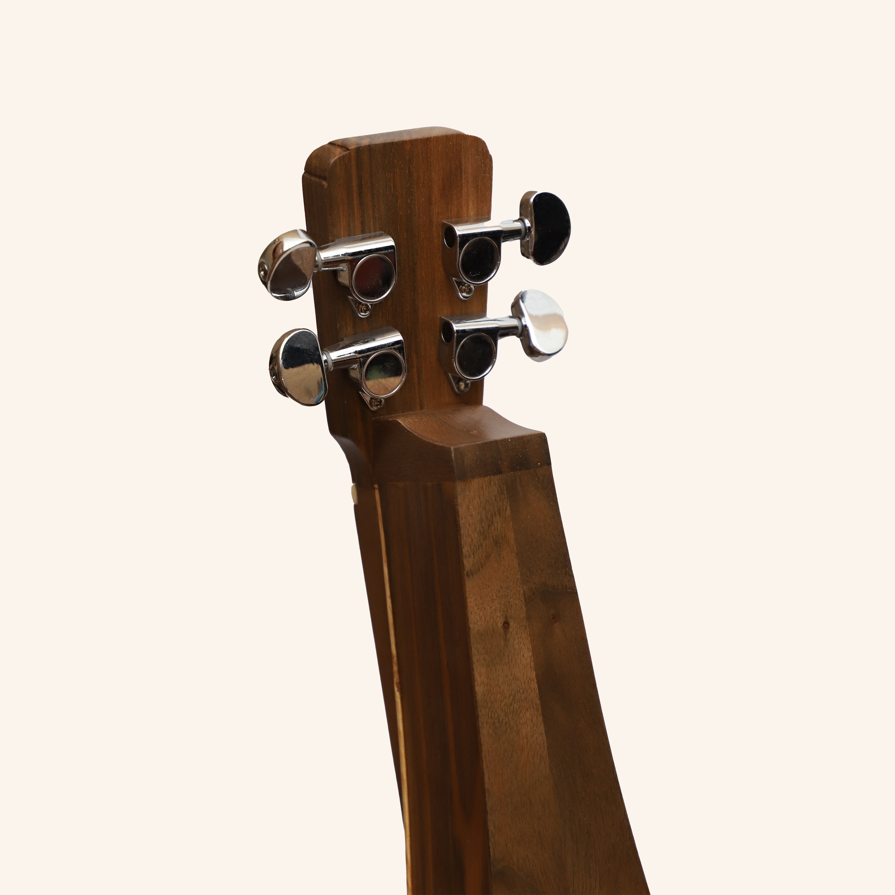 Mountain Dulcimer, 4 String Teardrop Turn Scroll F-Hole Walnut