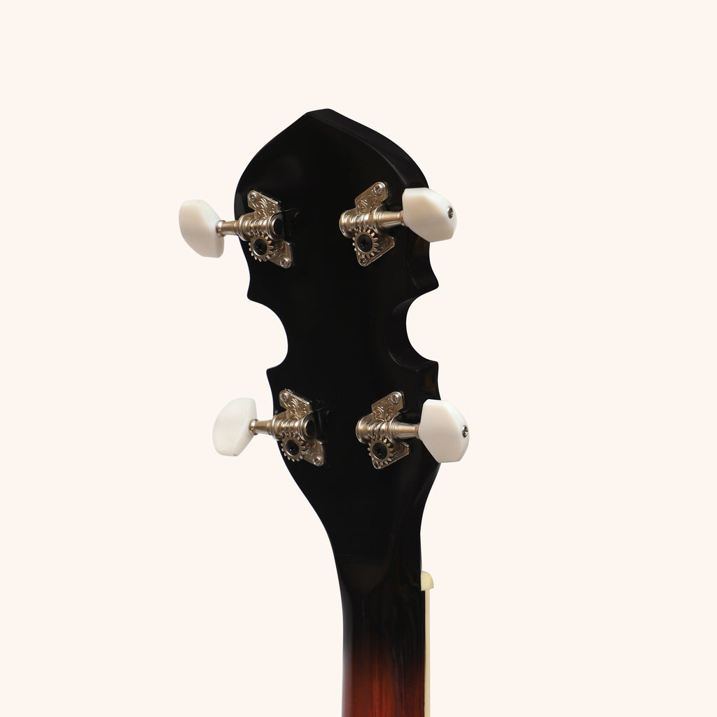 Heartland 4 String Banjo Closed Solid Back 17 Fret, Left Handed 4 String Irish Tenor Banjo Short Scale