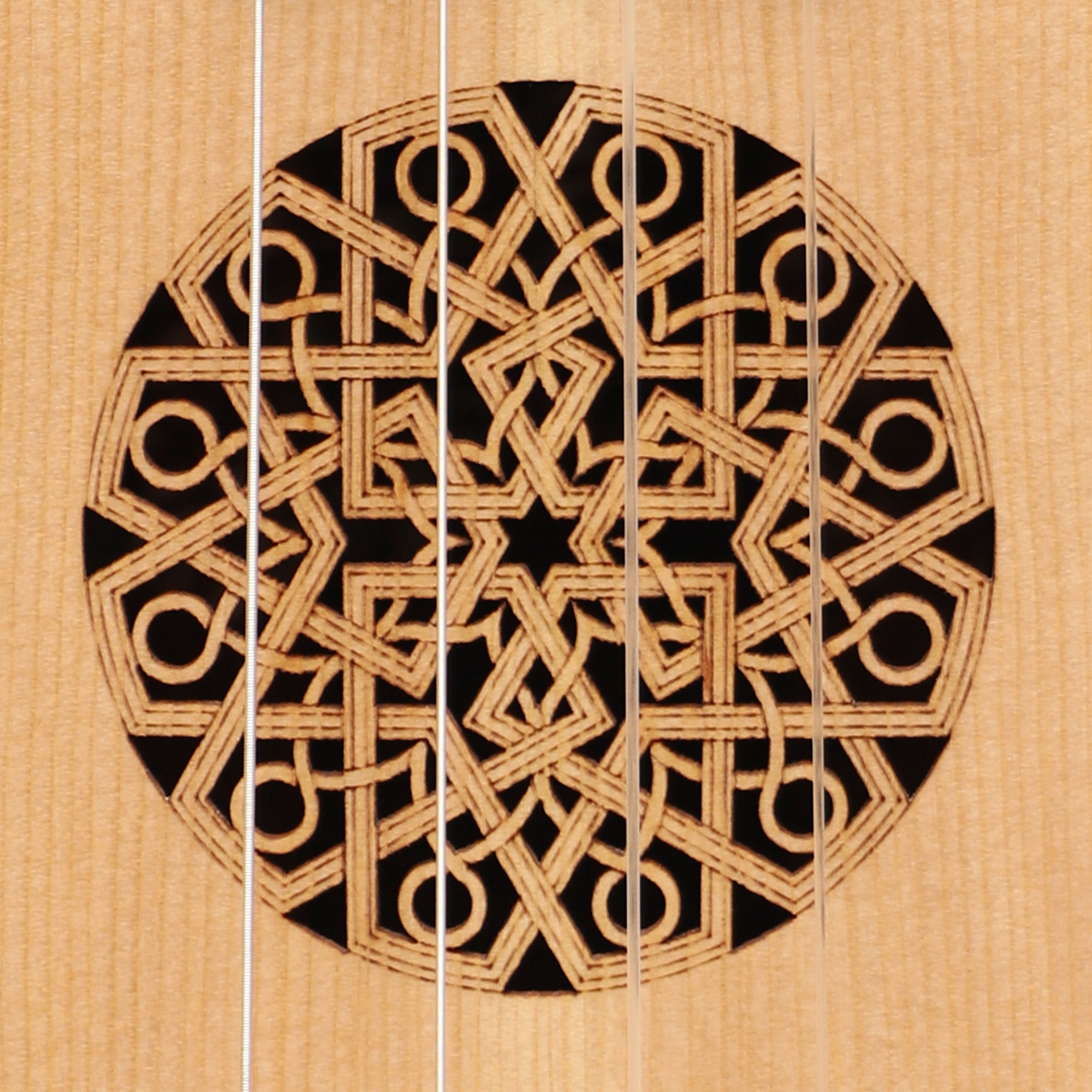 Heartland Baroque Ukulele, 4 String Baritone Variegated Walnut And Lacewood