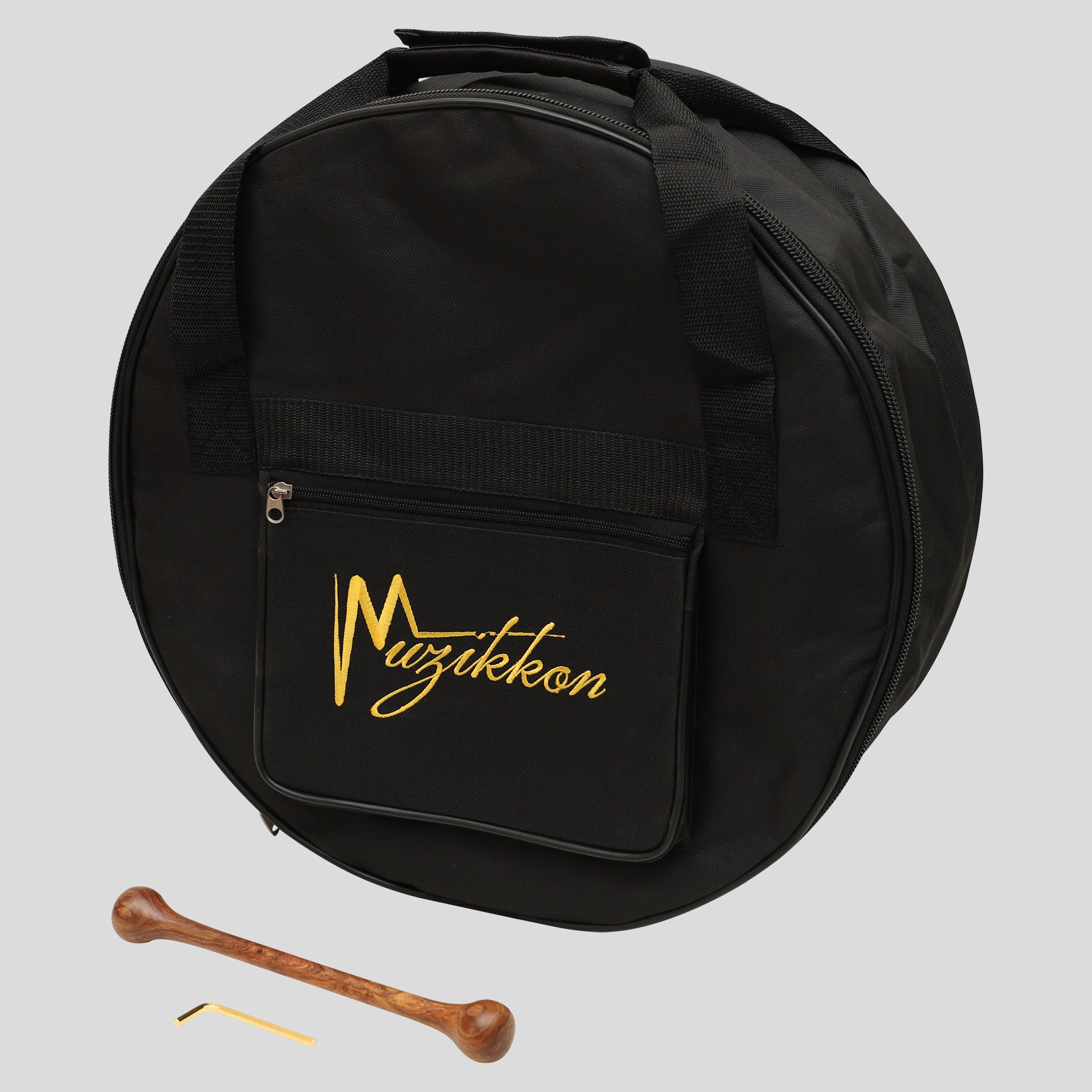 Muzikkon 16"X6" Heartland Tunable Irish Bodhran Drum Deep Rim with T-BAR & Taped Finish Deep Tune, Celtic Irish Bodhran