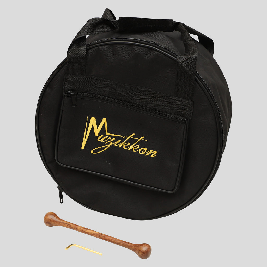Muzikkon 16"X6" Heartland Tunable Irish Bodhran Drum Deep Rim with T-BAR & Taped Finish Deep Tune, Celtic Irish Bodhran