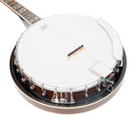 Heartland 4 String 17 Fret Irish Tenor Banjo Left Handed Player Series with Closed Solid Back Sunburst Finish