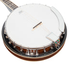 Heartland 4 String 19 Fret Irish Tenor Banjo Left Handed Player Series with Closed Solid Back Sunburst Finish
